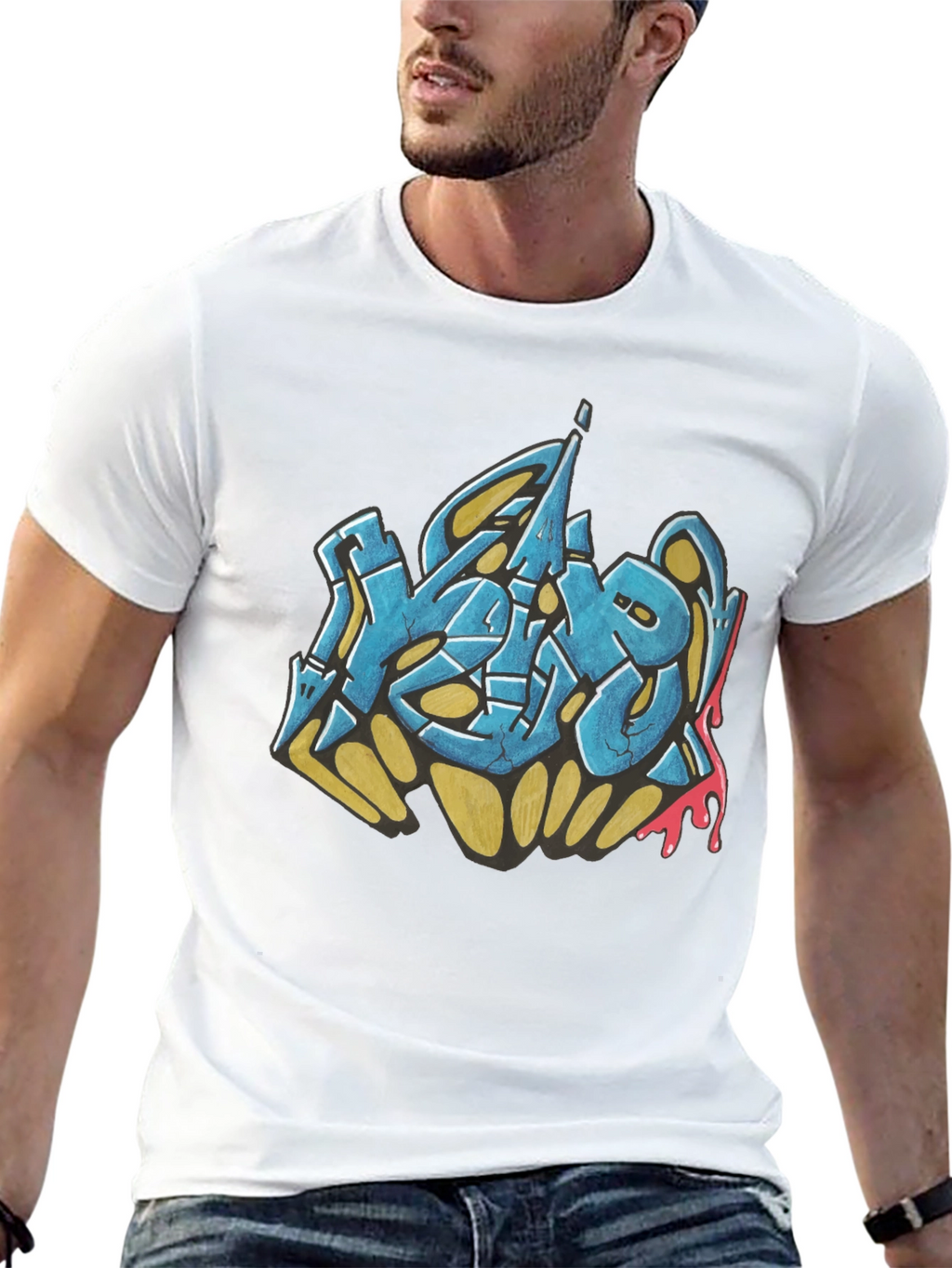 Urban Graffiti Graphic Black T-Shirt