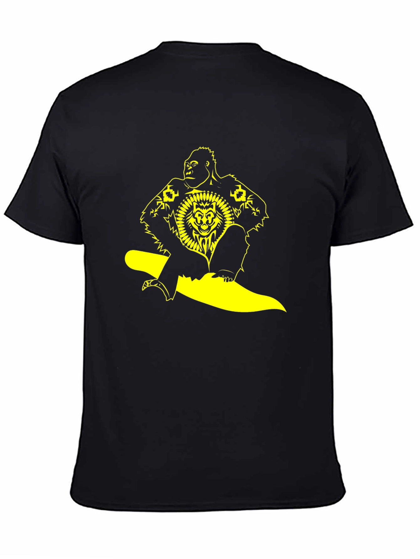 Gorilla Lion Graphic Black T-Shirt