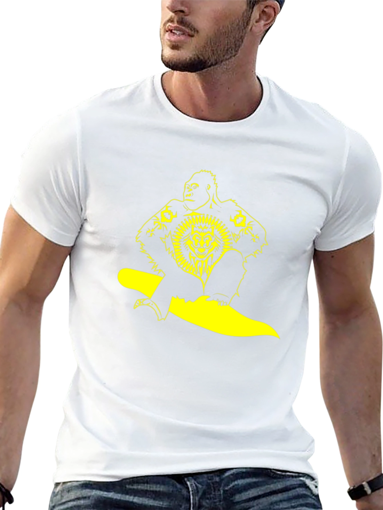 Gorilla Lion Graphic Black T-Shirt