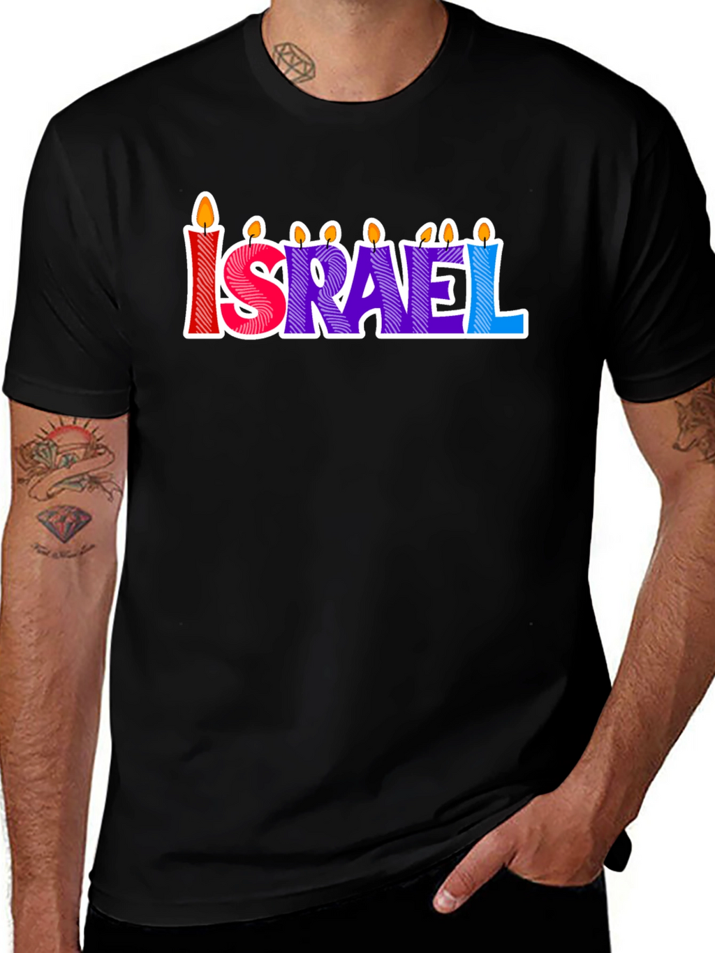 Israel Candle Letter T-Shirt