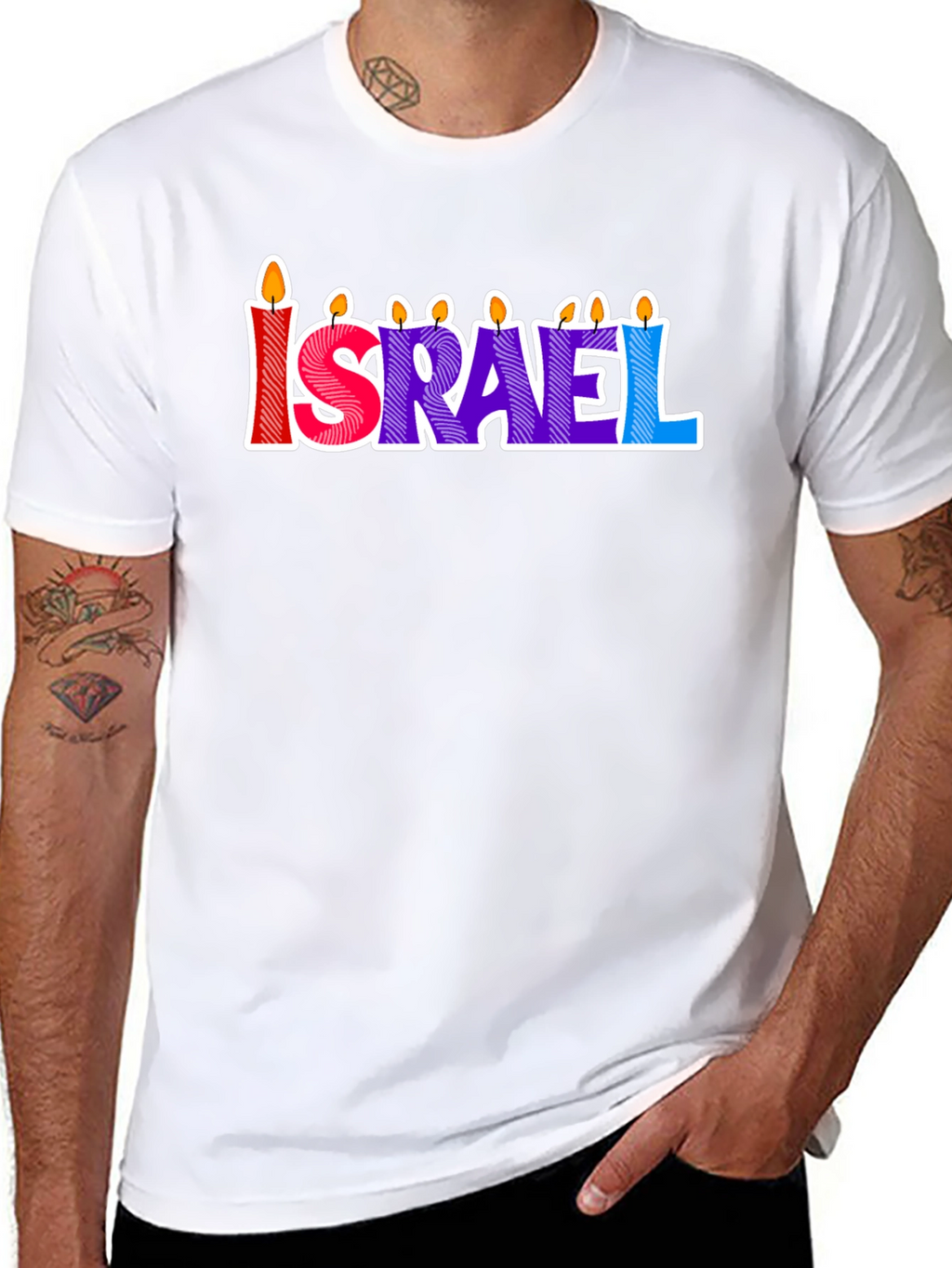 Israel Candle Letter T-Shirt