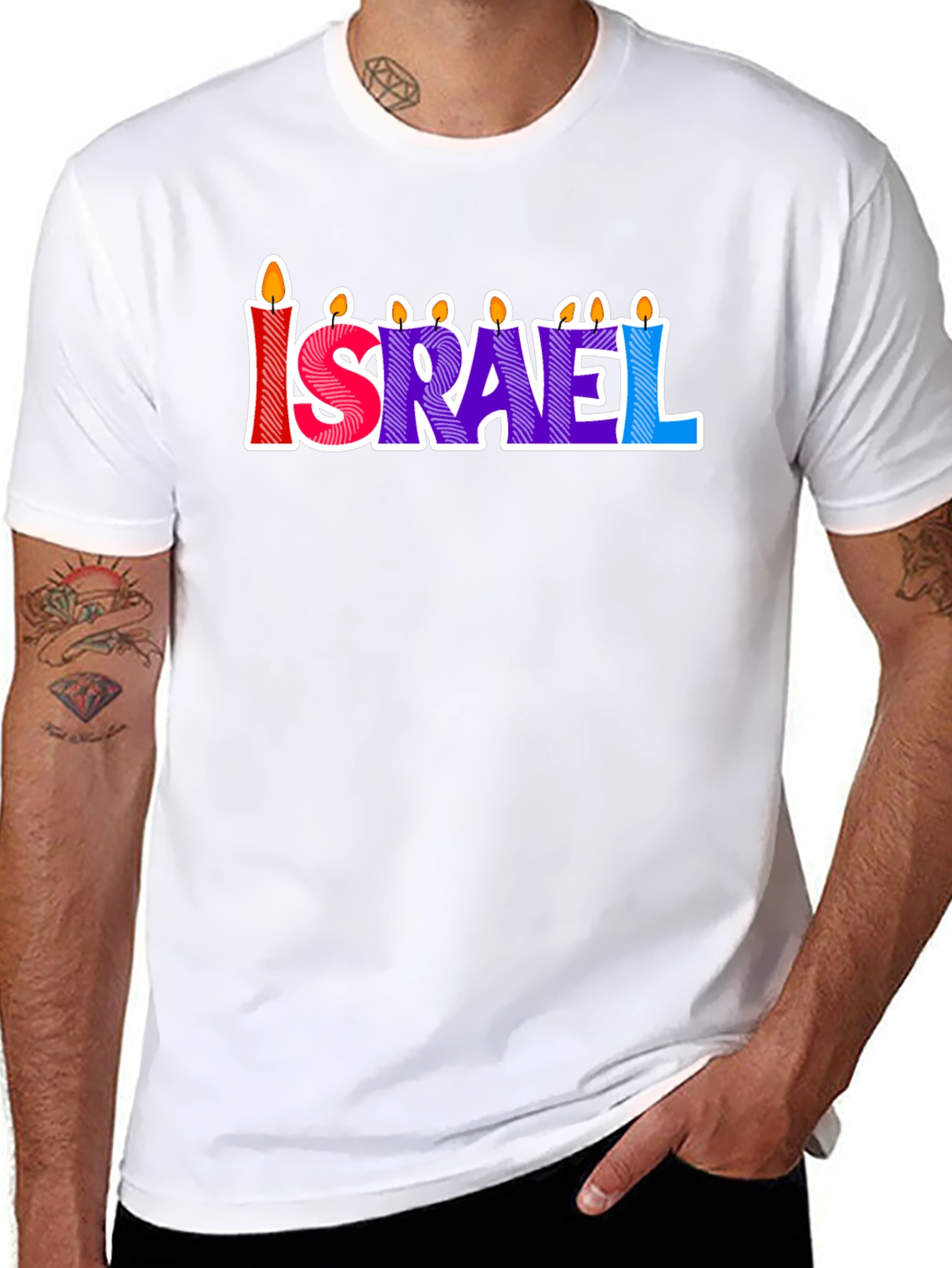 Israel Candle Letter T-Shirt