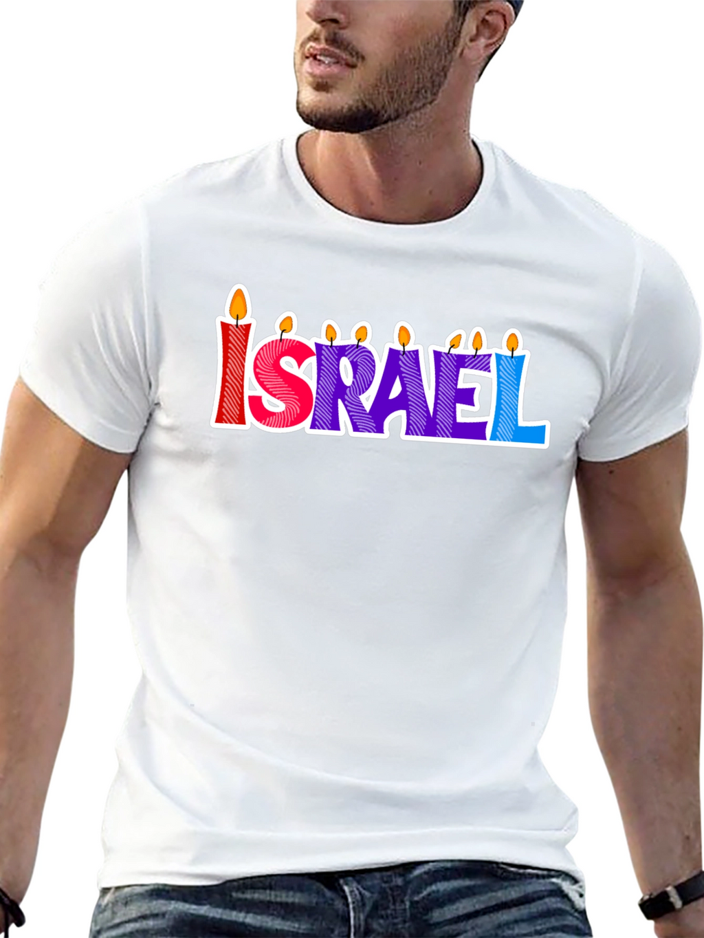Israel Candle Letter T-Shirt