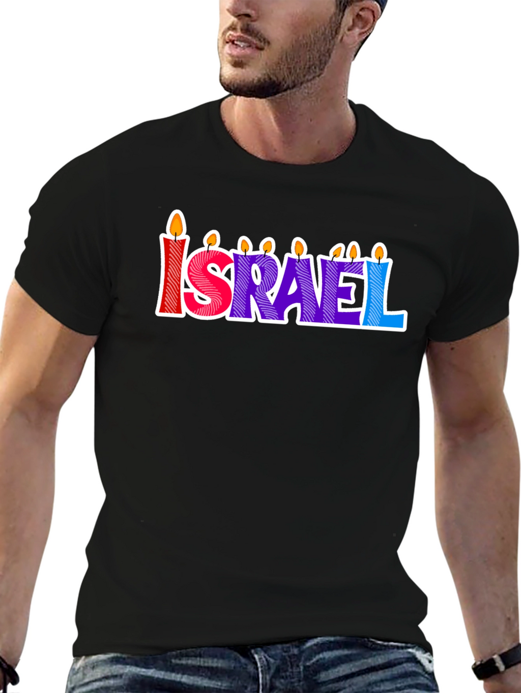 Israel Candle Letter T-Shirt