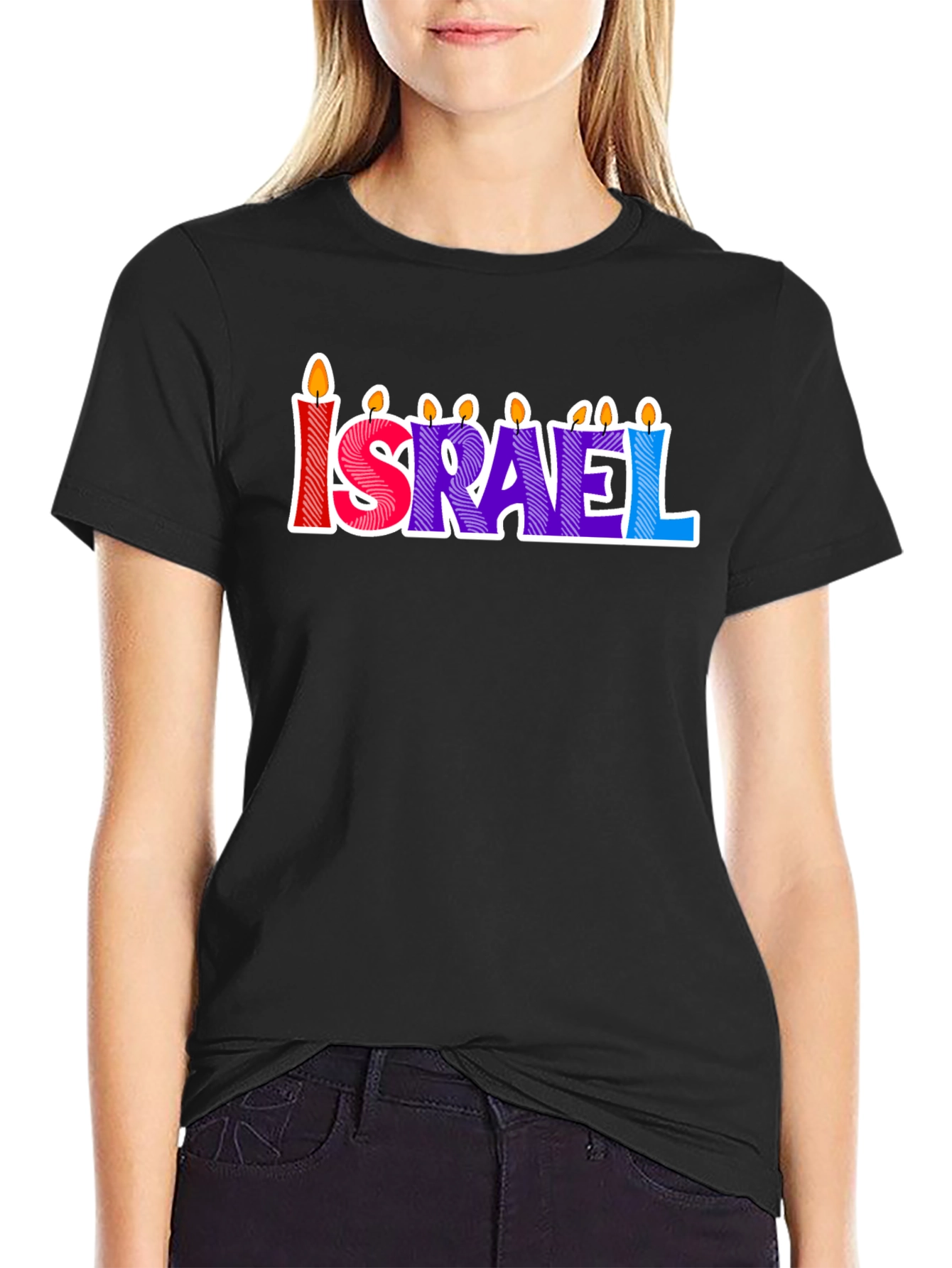 Israel Candle Letter T-Shirt