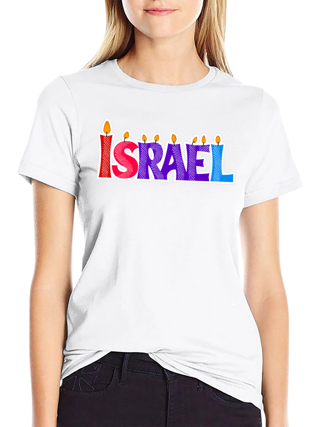 Israel Candle Letter T-Shirt
