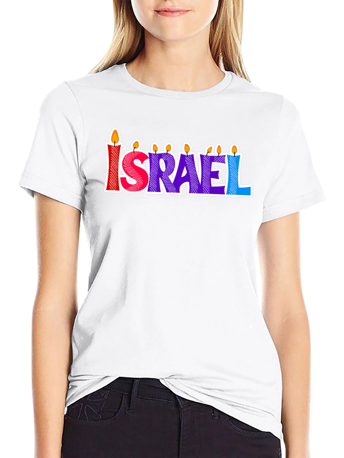 Israel Candle Letter T-Shirt