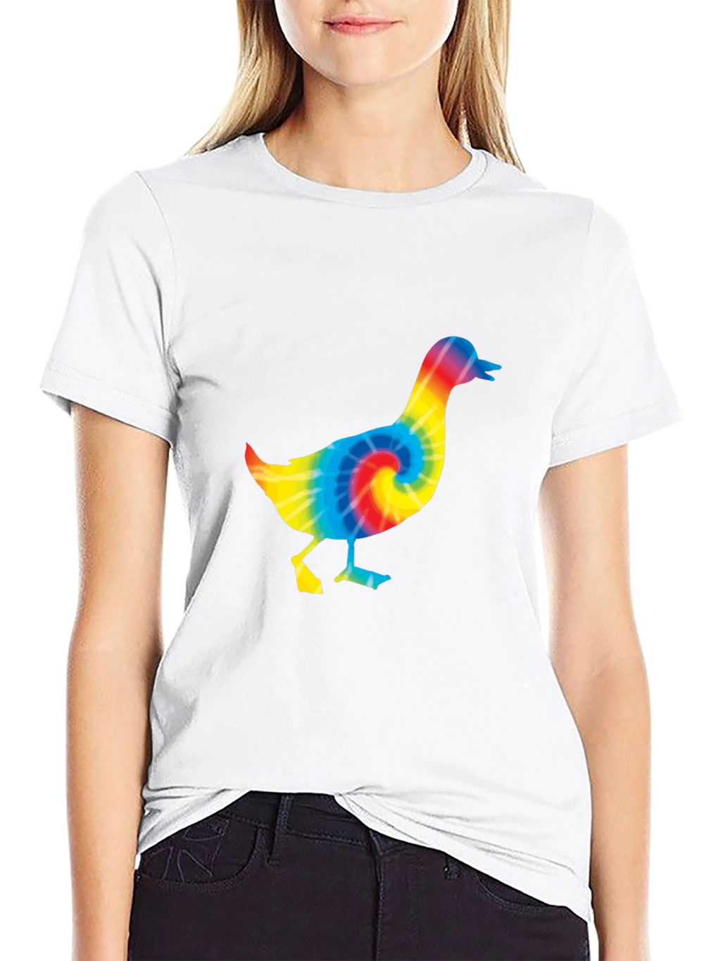 Tie Dye Duck T-Shirt - Black Cotton Tee