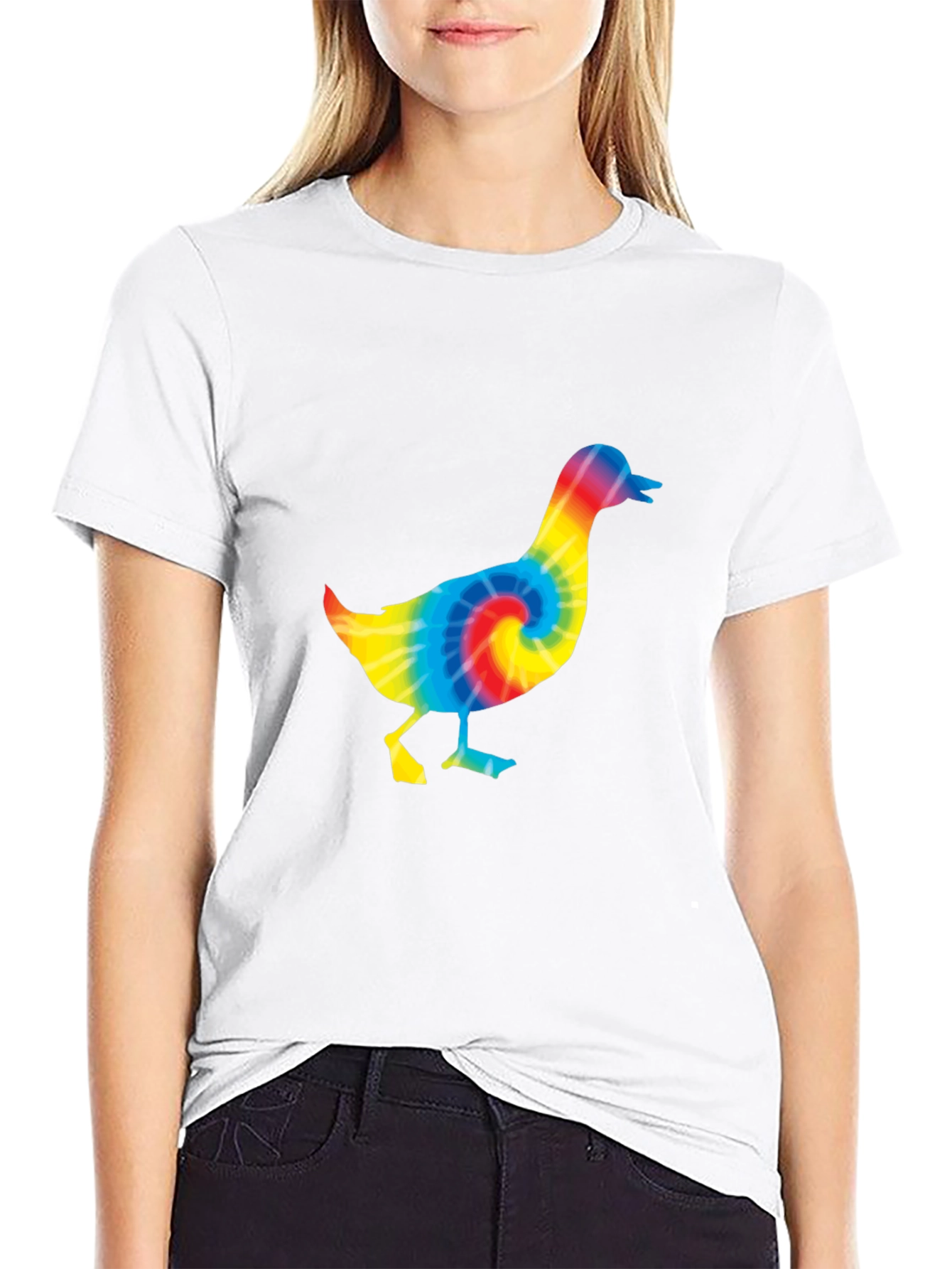 Tie Dye Duck T-Shirt - Black Cotton Tee