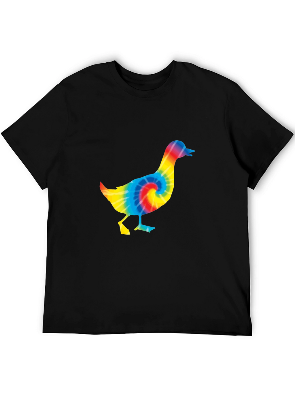 Tie Dye Duck T-Shirt - Black Cotton Tee
