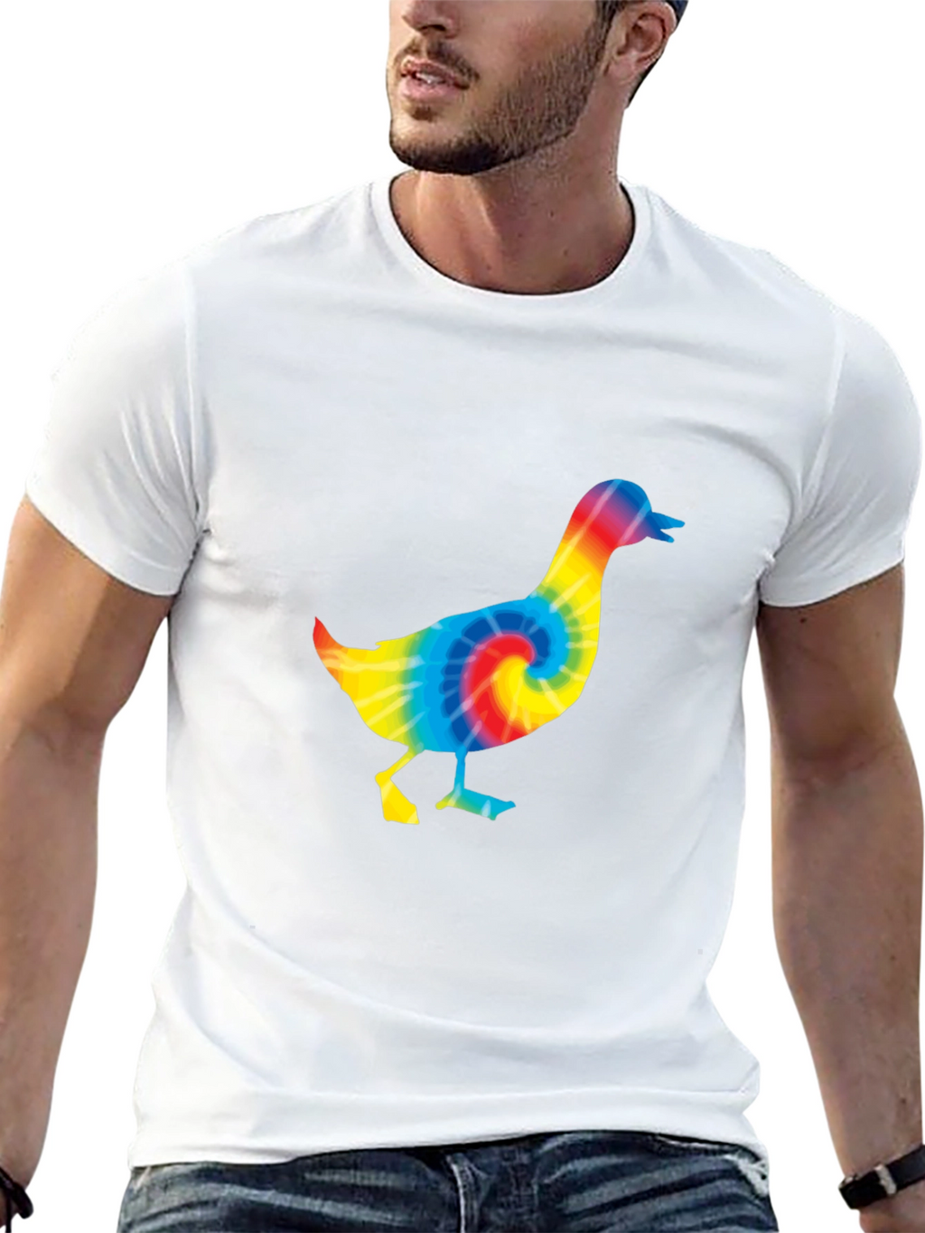 Tie Dye Duck T-Shirt - Black Cotton Tee