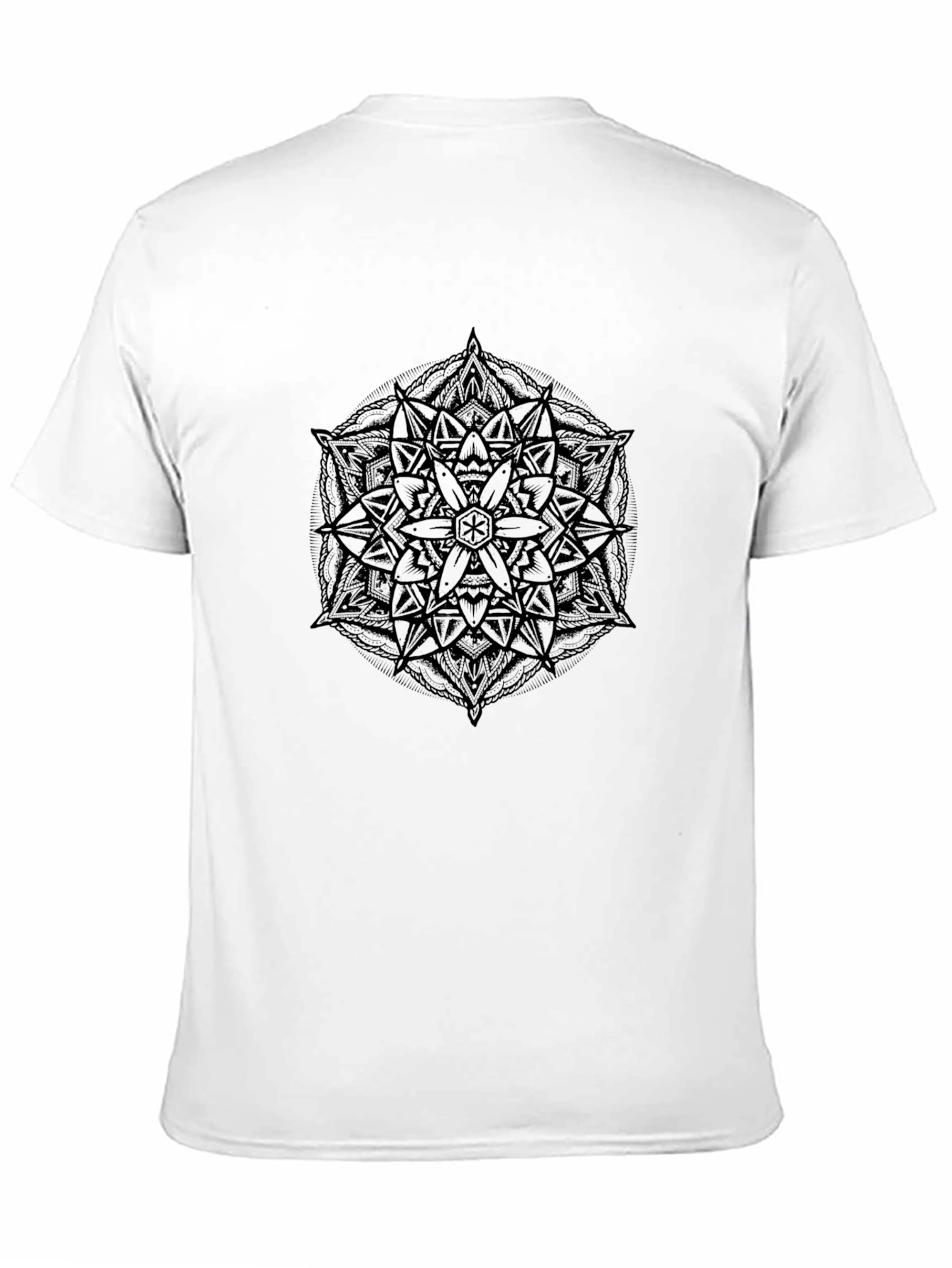 Geometric Mandala Graphic Black Tee