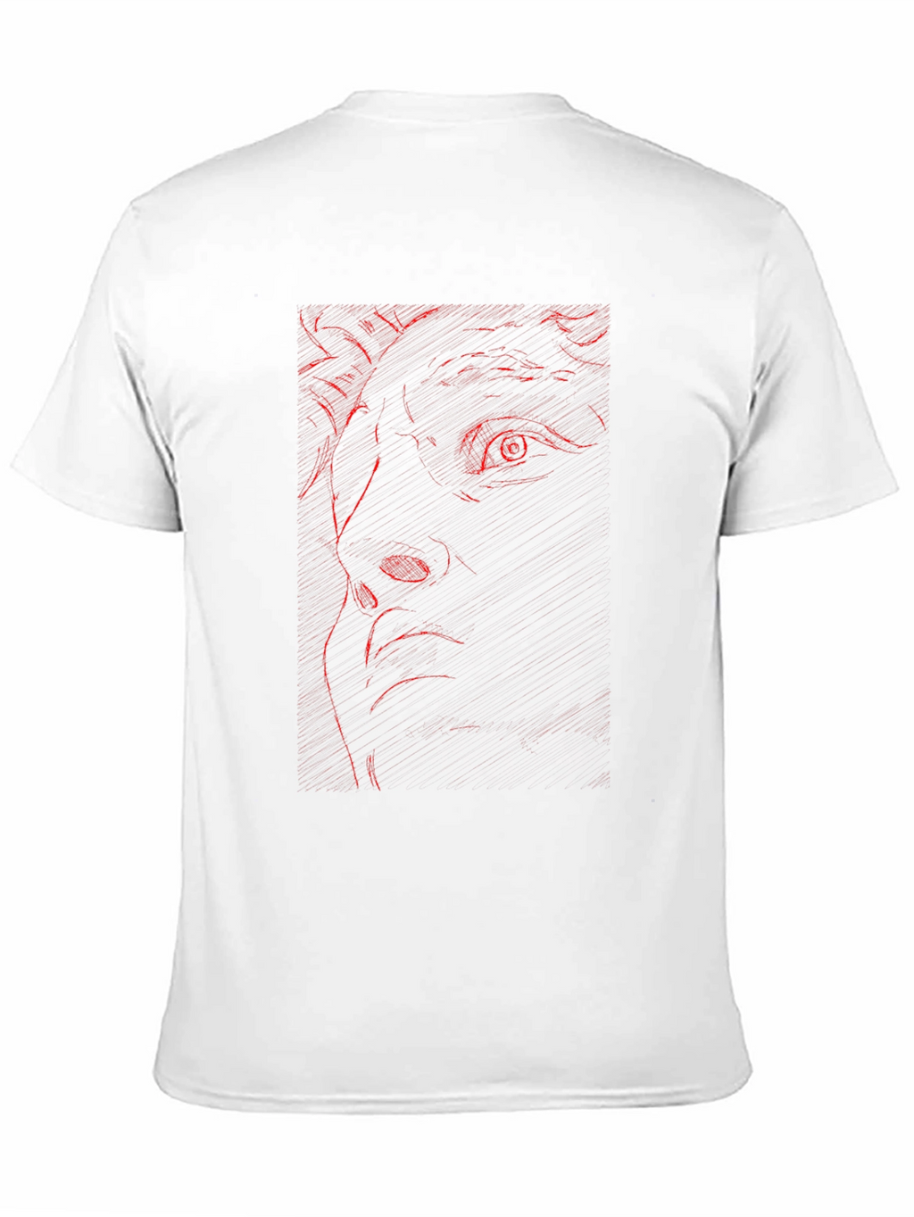 Red Art Face Black T-Shirt