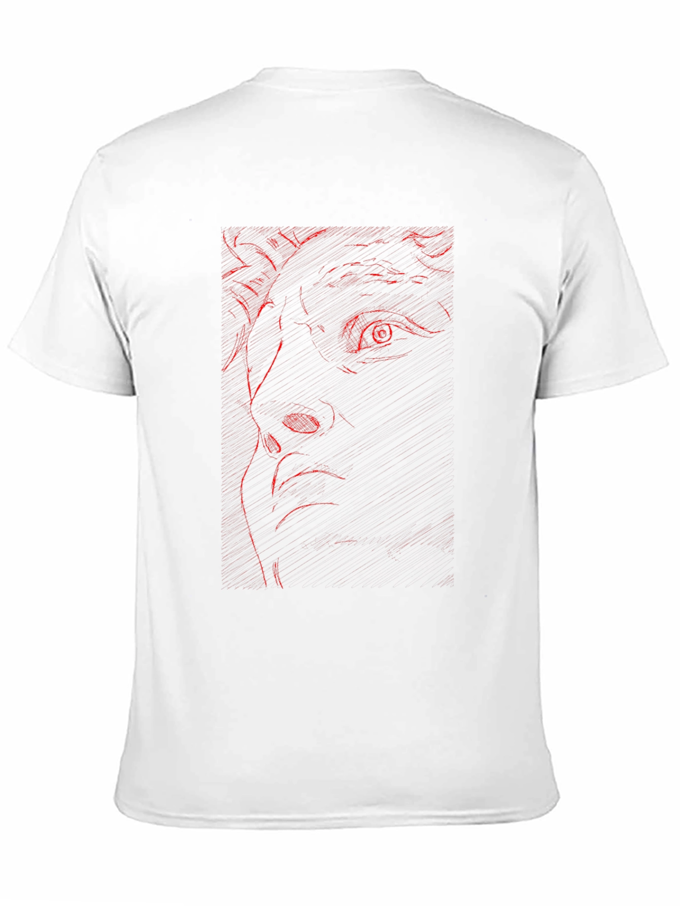 Red Art Face Black T-Shirt