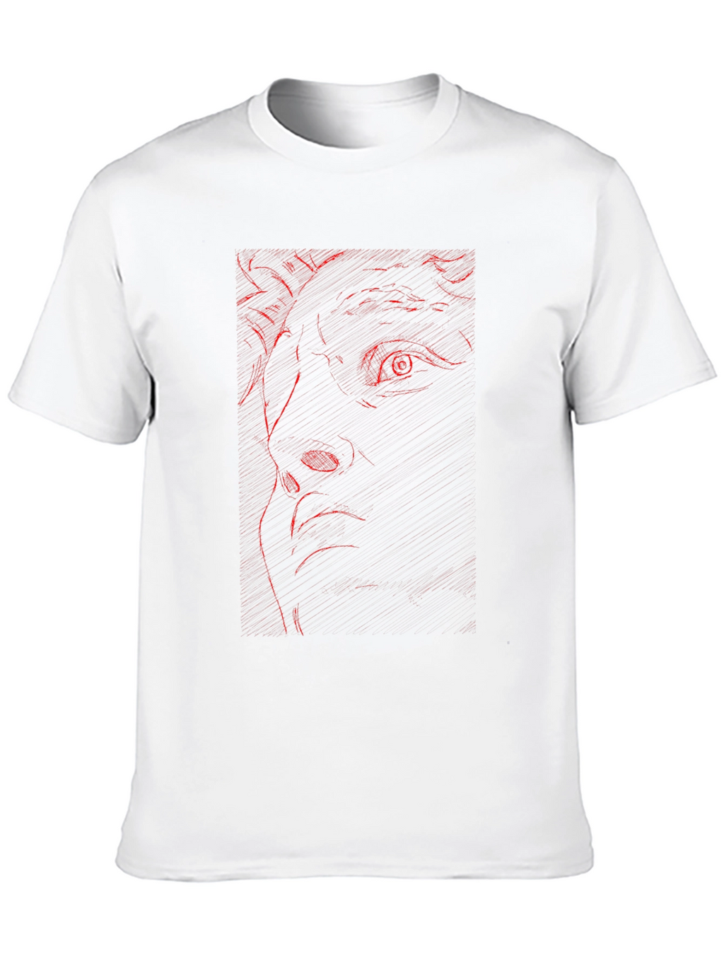 Red Art Face Black T-Shirt
