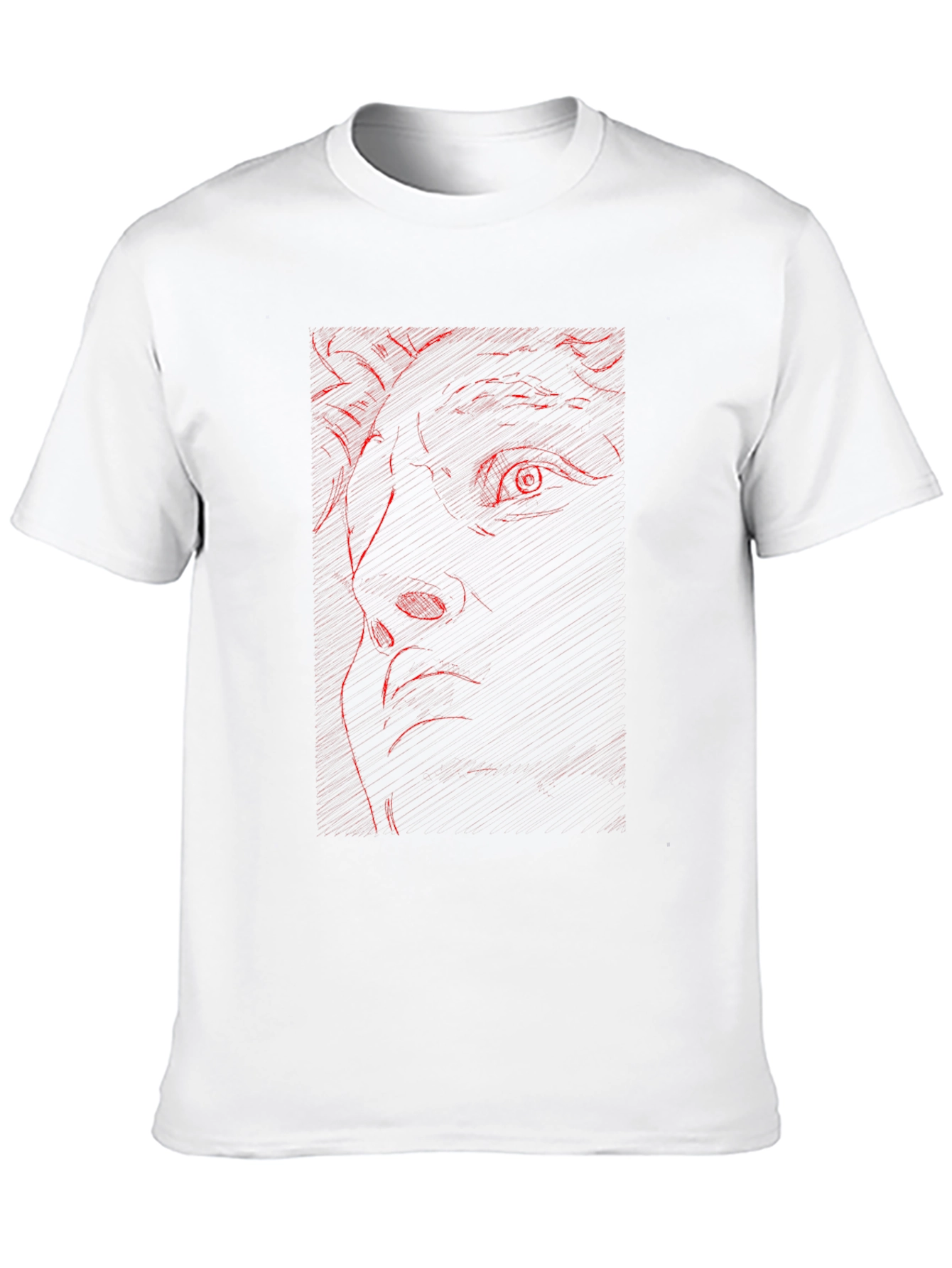 Red Art Face Black T-Shirt