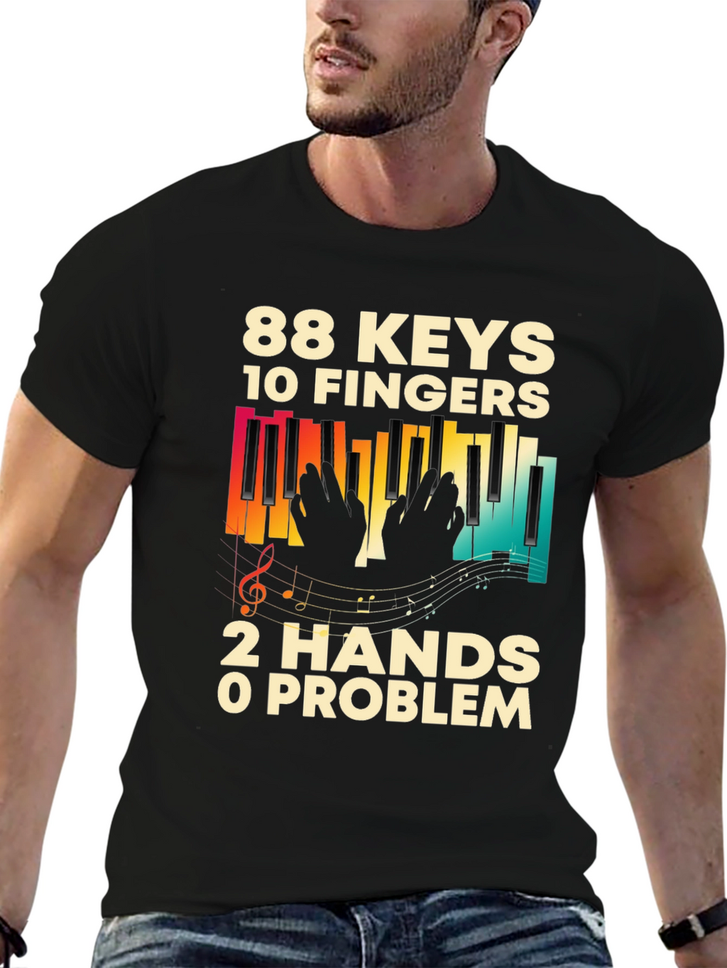 88 Keys 10 Fingers Piano Music T-Shirt