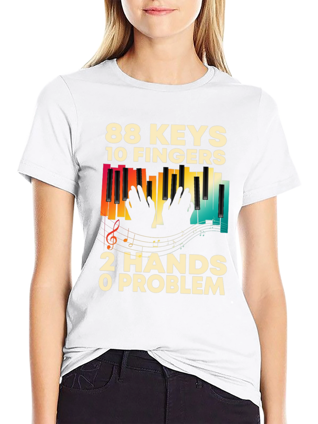 88 Keys 10 Fingers Piano Music T-Shirt