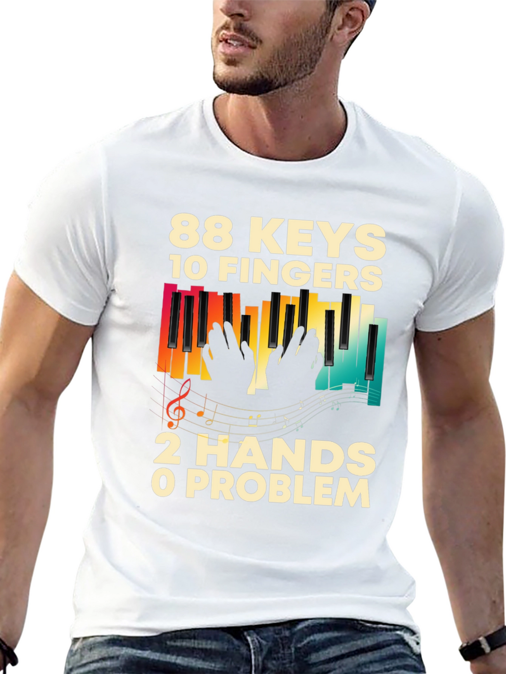 88 Keys 10 Fingers Piano Music T-Shirt