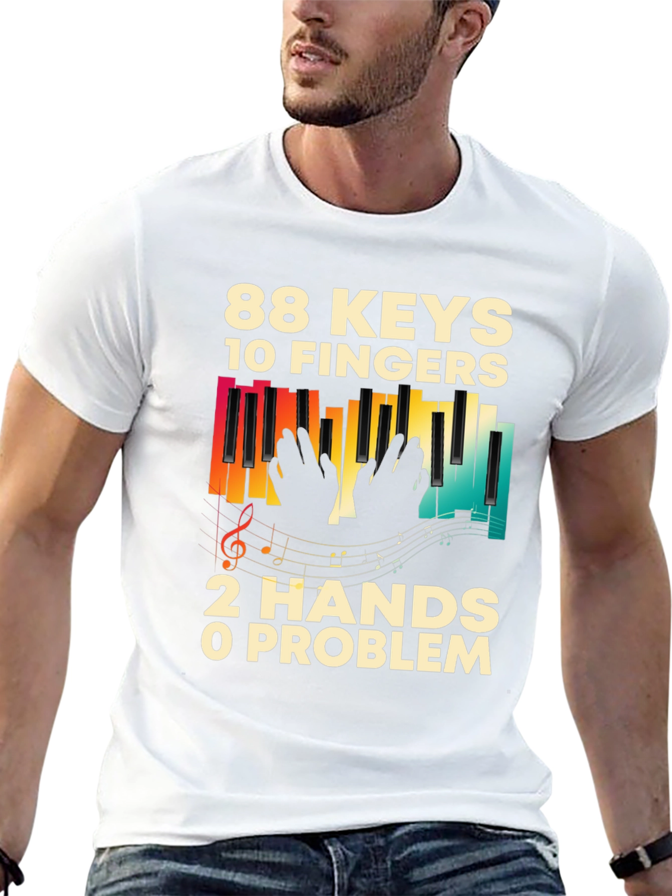 88 Keys 10 Fingers Piano Music T-Shirt