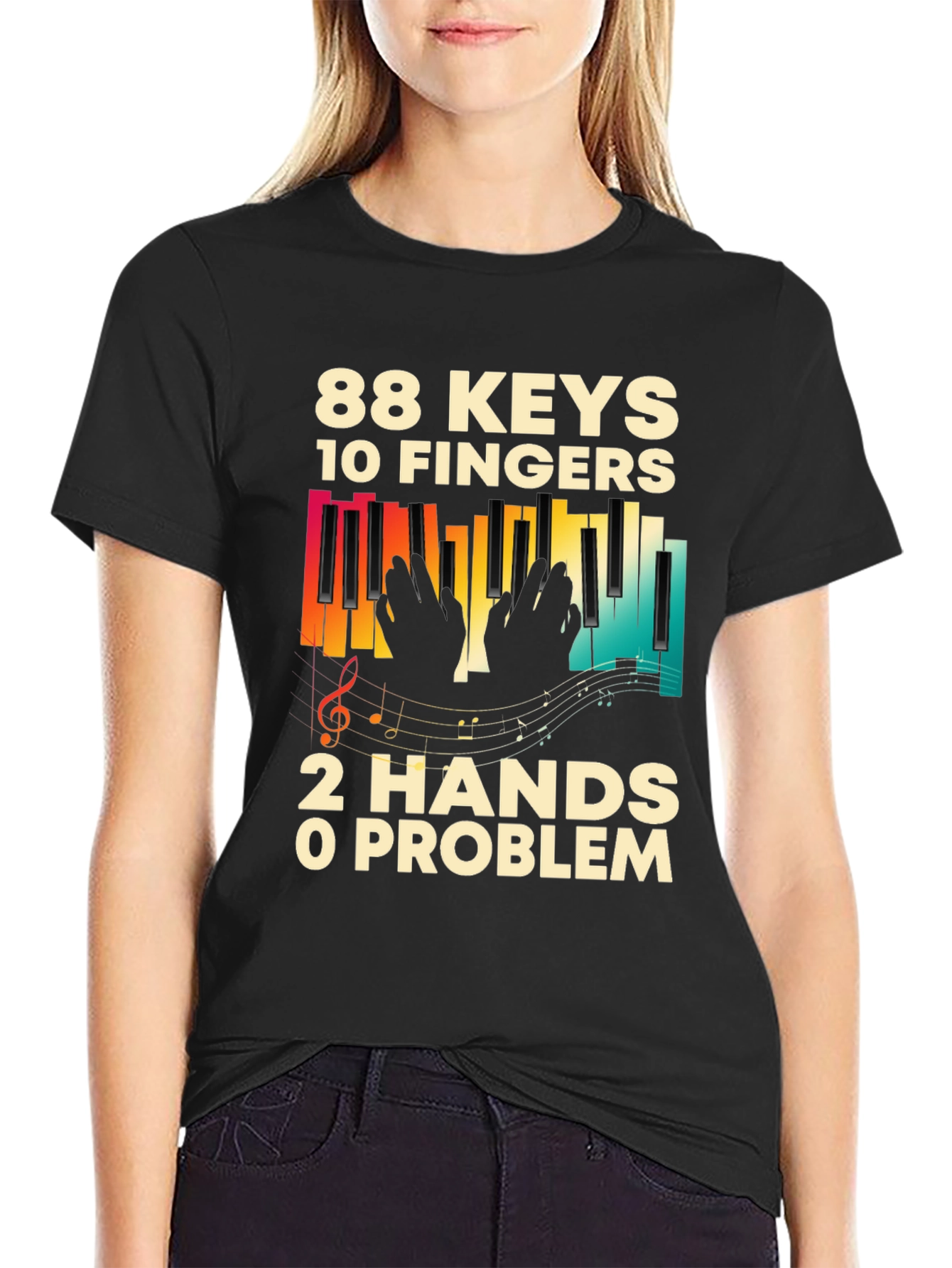88 Keys 10 Fingers Piano Music T-Shirt