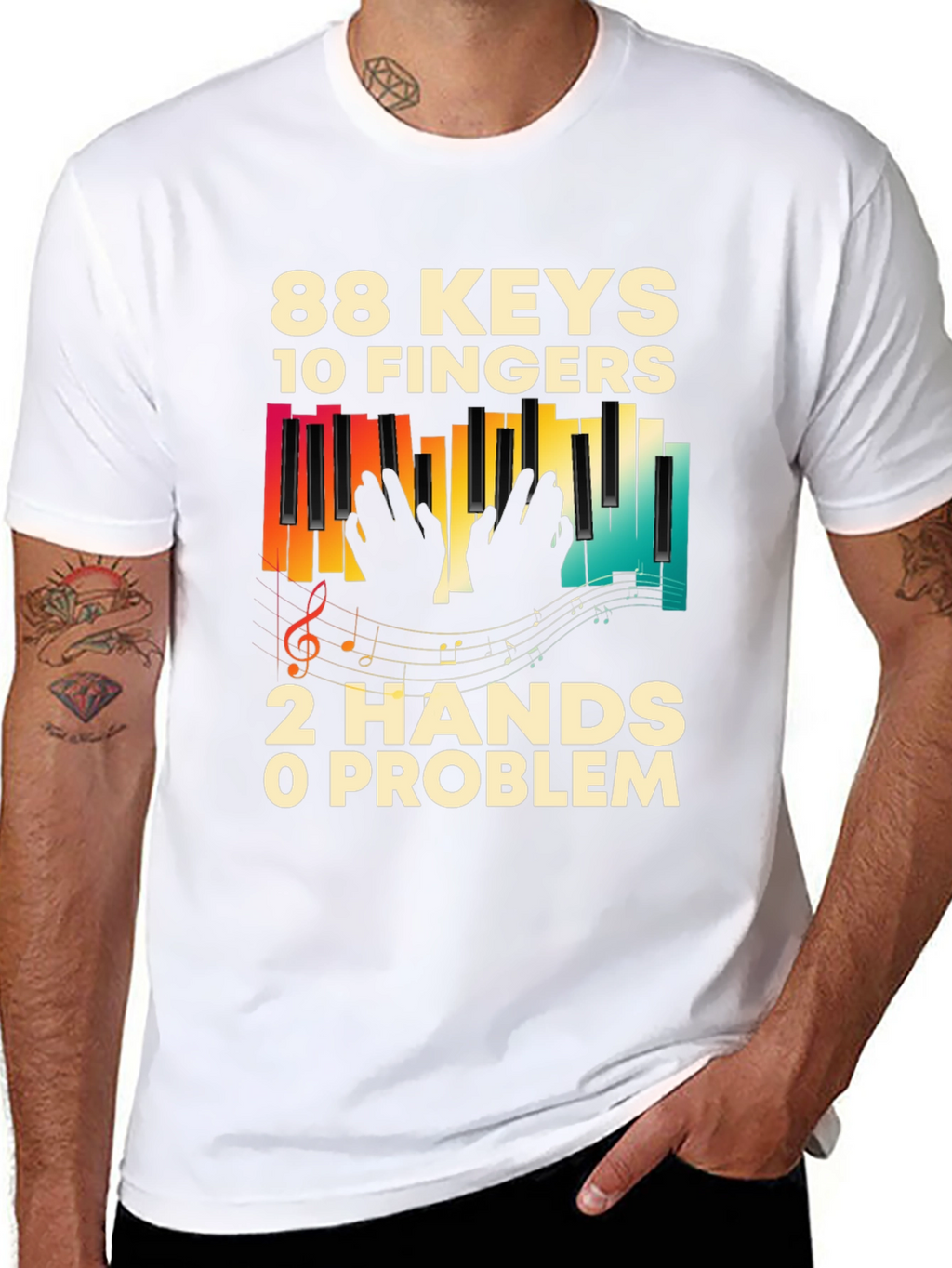 88 Keys 10 Fingers Piano Music T-Shirt