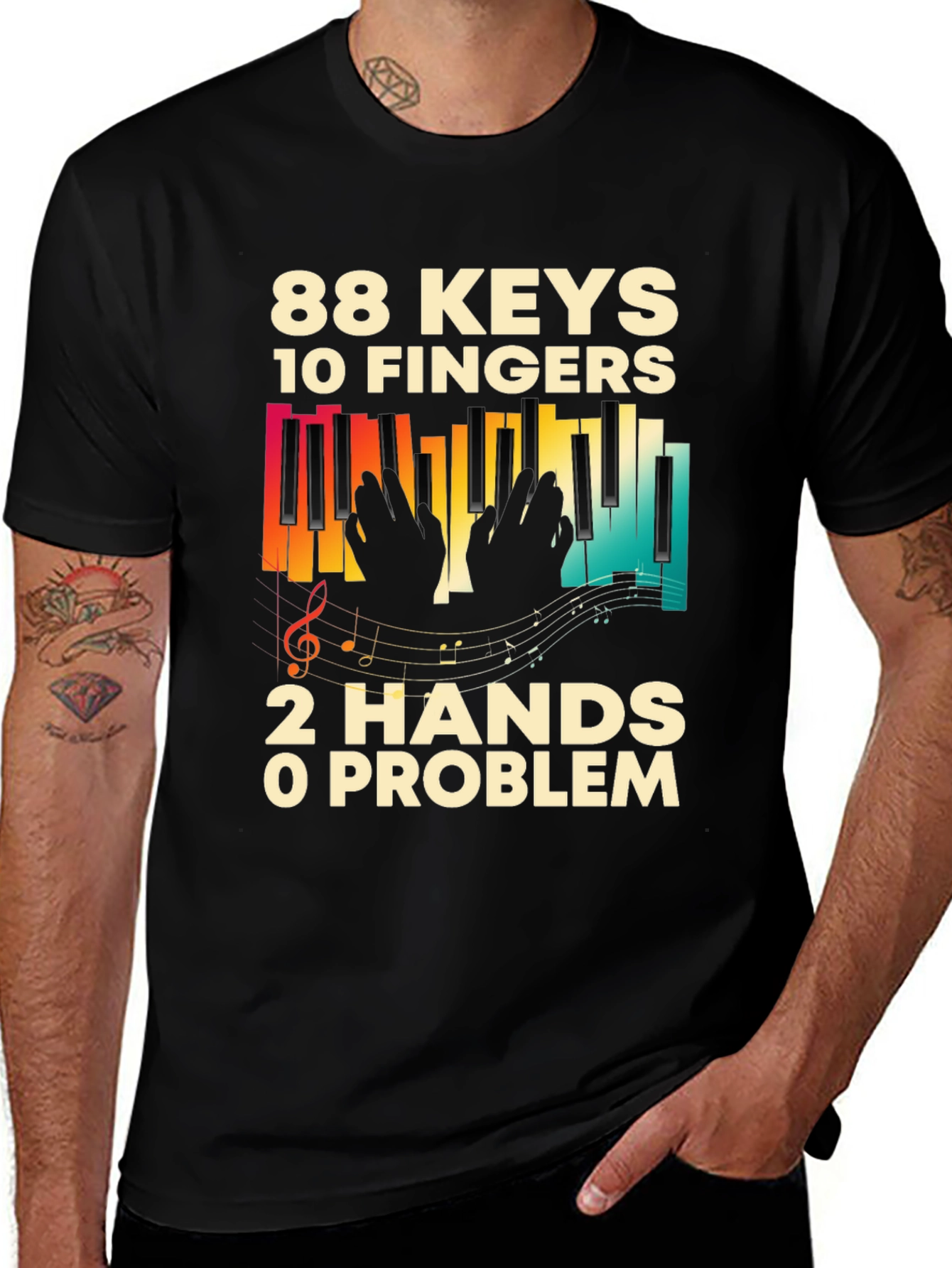 88 Keys 10 Fingers Piano Music T-Shirt