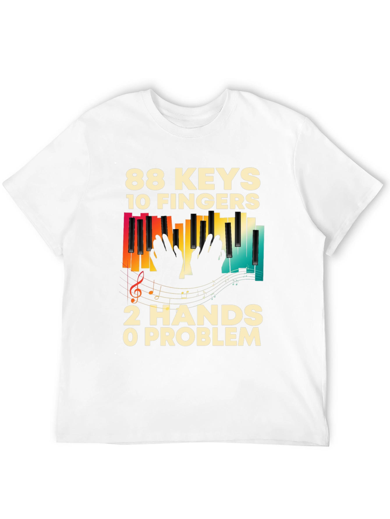 88 Keys 10 Fingers Piano Music T-Shirt