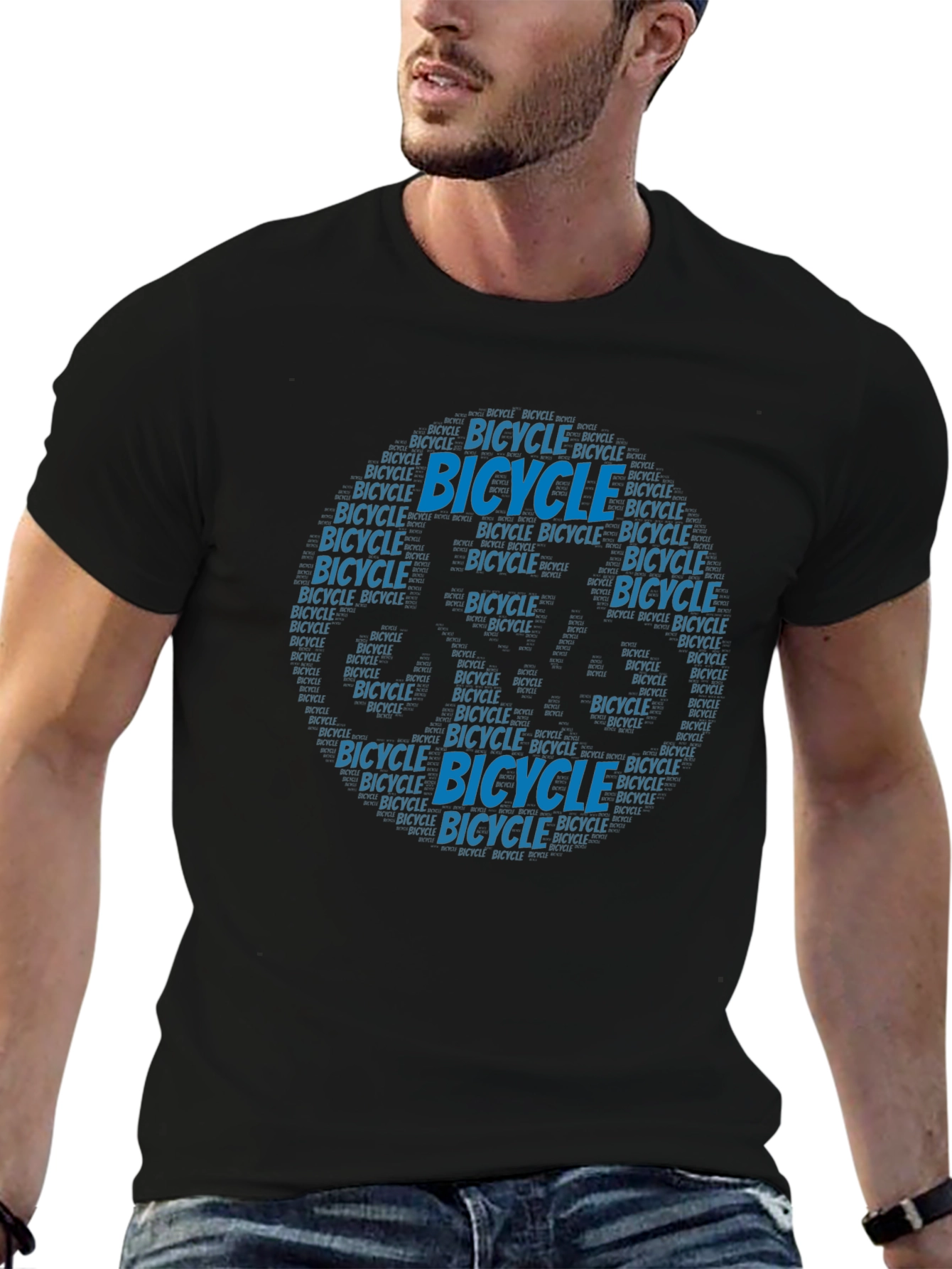 Bicycle Word Art Graphic T-Shirt