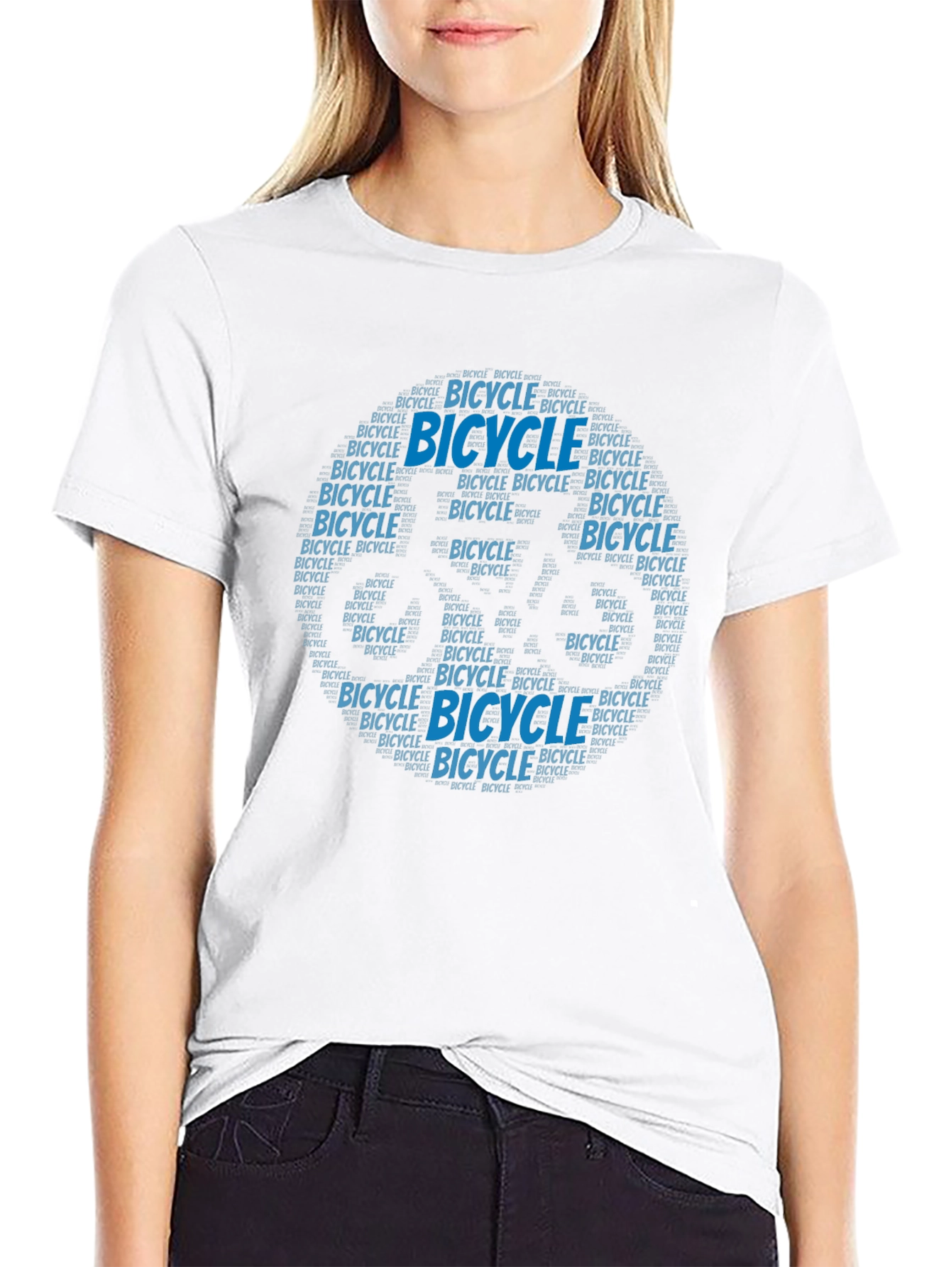 Bicycle Word Art Graphic T-Shirt