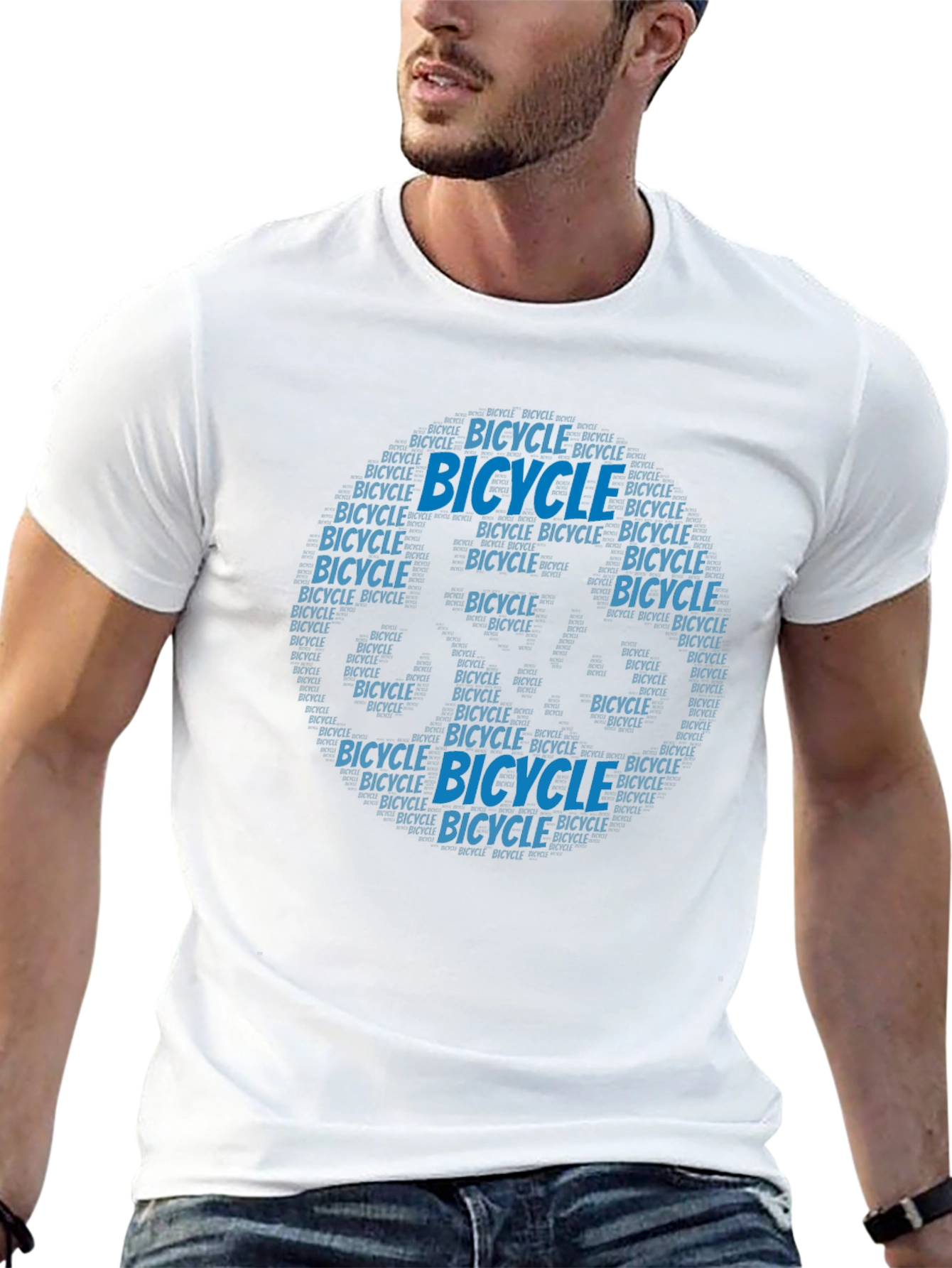 Bicycle Word Art Graphic T-Shirt