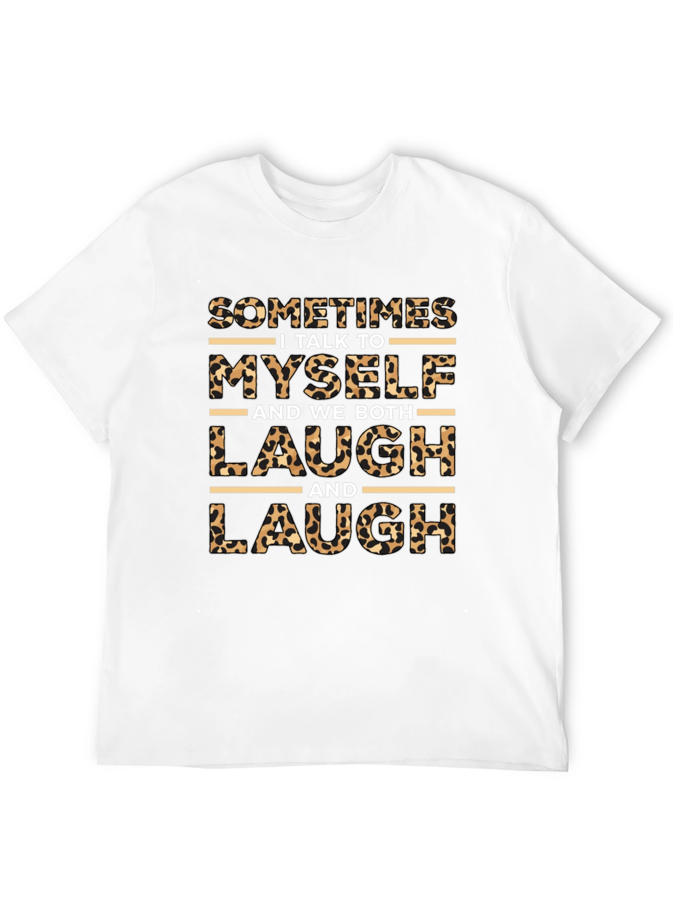 Leopard Print I Talk to Myself Graphic T-Shirt
