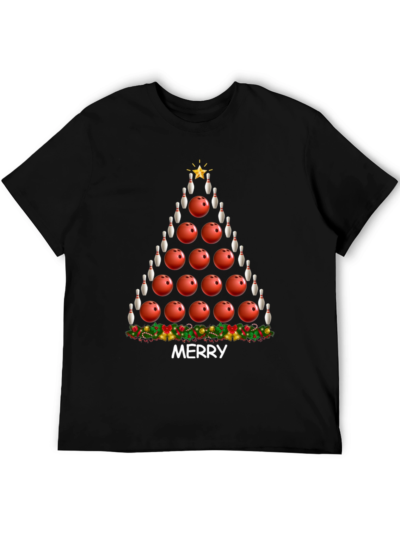 Bowling Christmas Tree Graphic Tee
