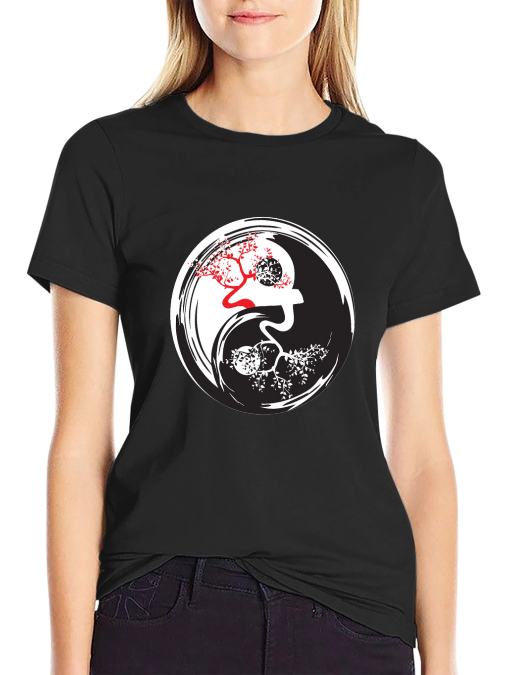 Yin Yang Tree Graphic T-Shirt - Balance Style
