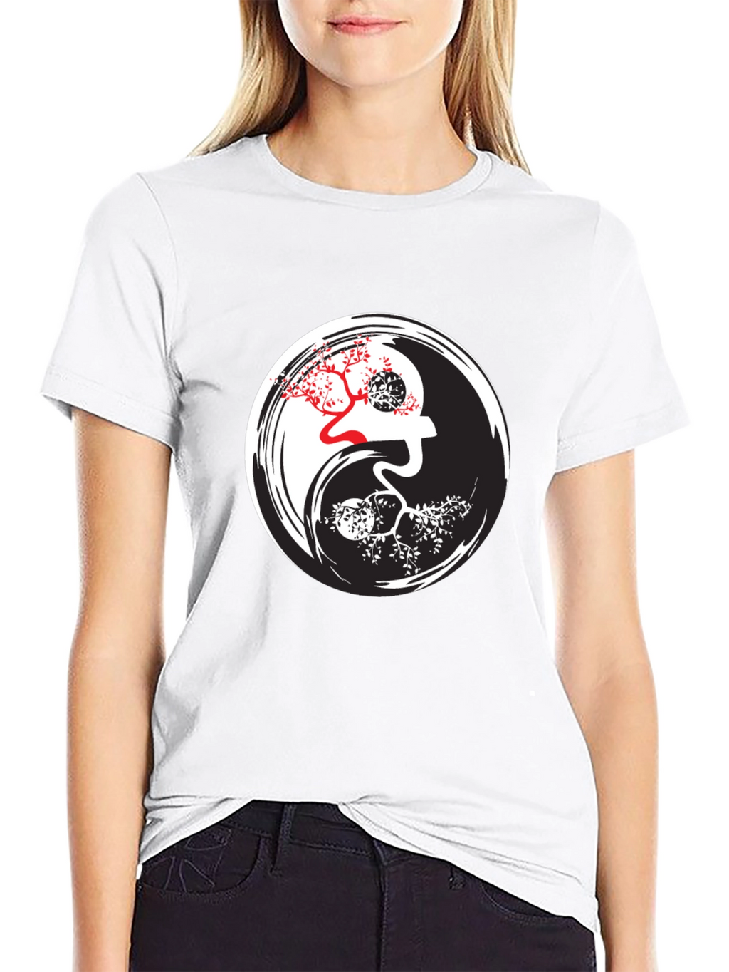 Yin Yang Tree Graphic T-Shirt - Balance Style