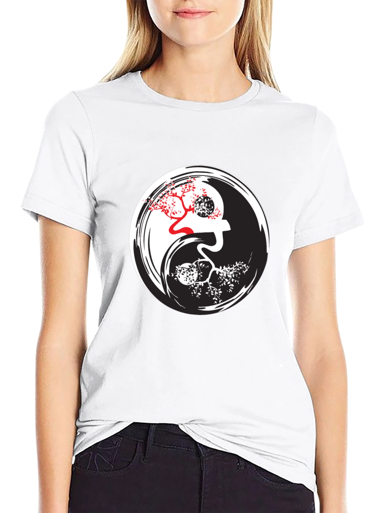 Yin Yang Tree Graphic T-Shirt - Balance Style