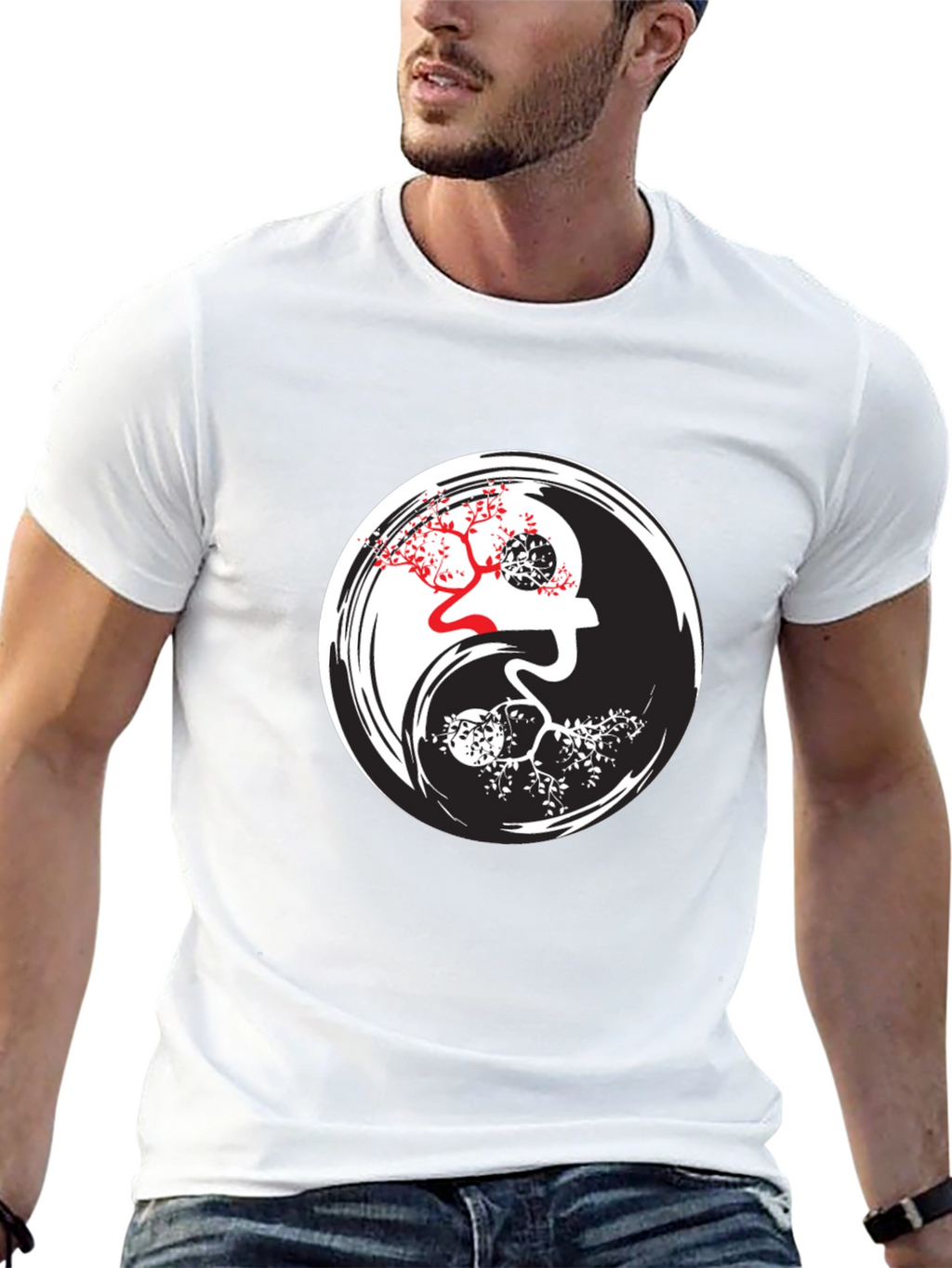 Yin Yang Tree Graphic T-Shirt - Balance Style