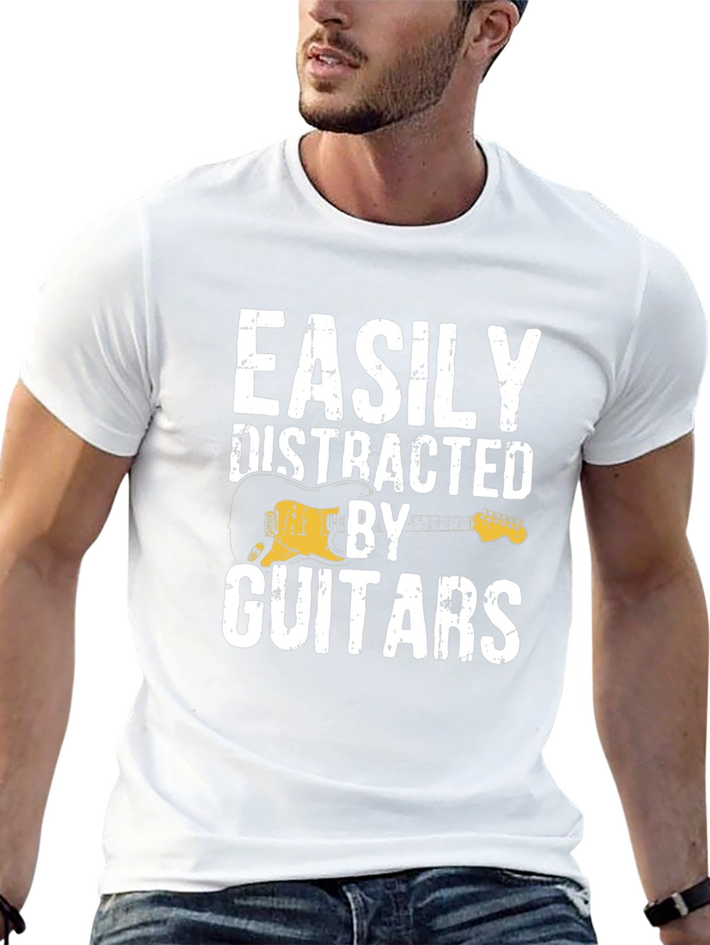Easily Distracted By Guitars Graphic T-Shirt