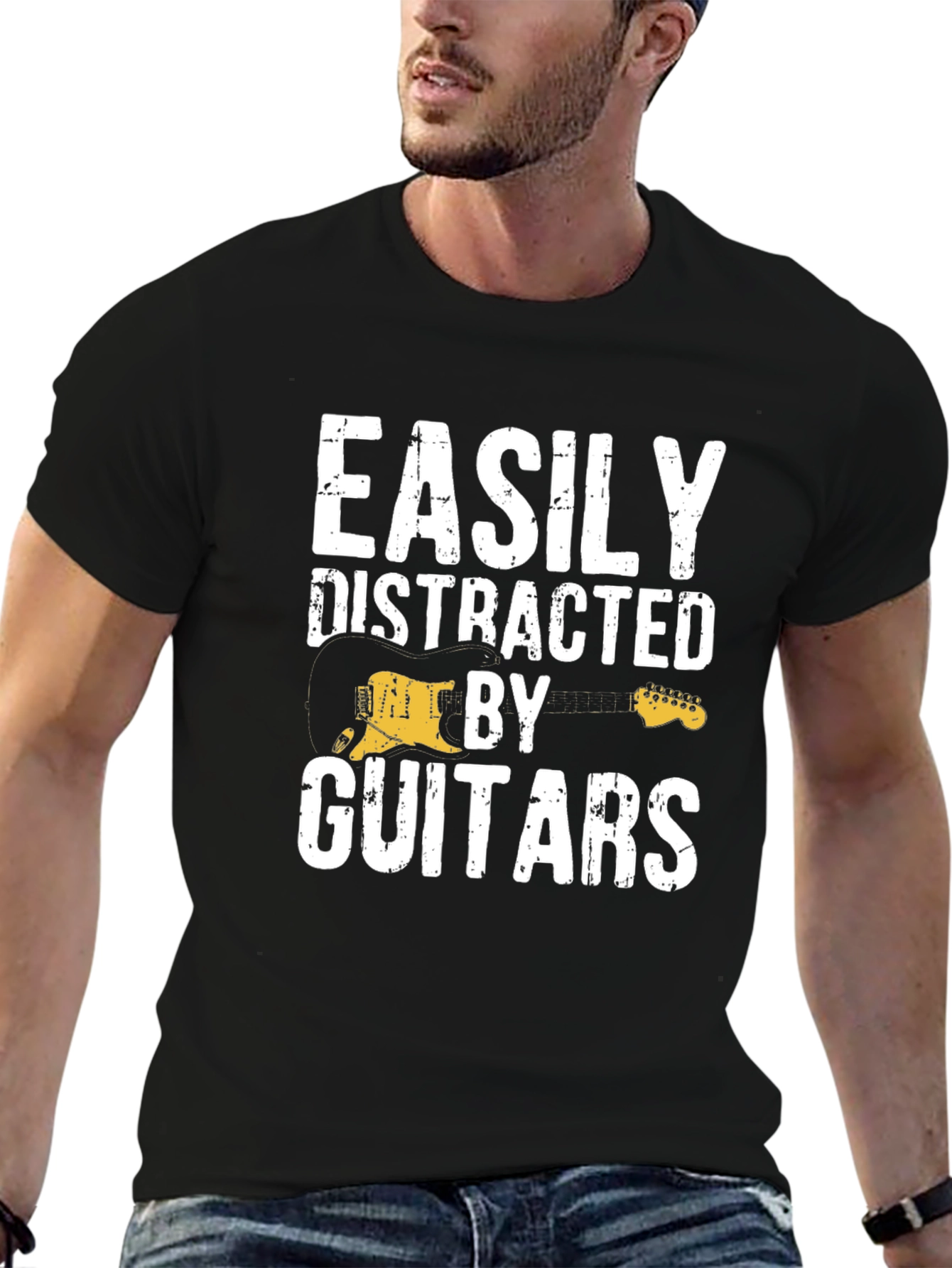 Easily Distracted By Guitars Graphic T-Shirt