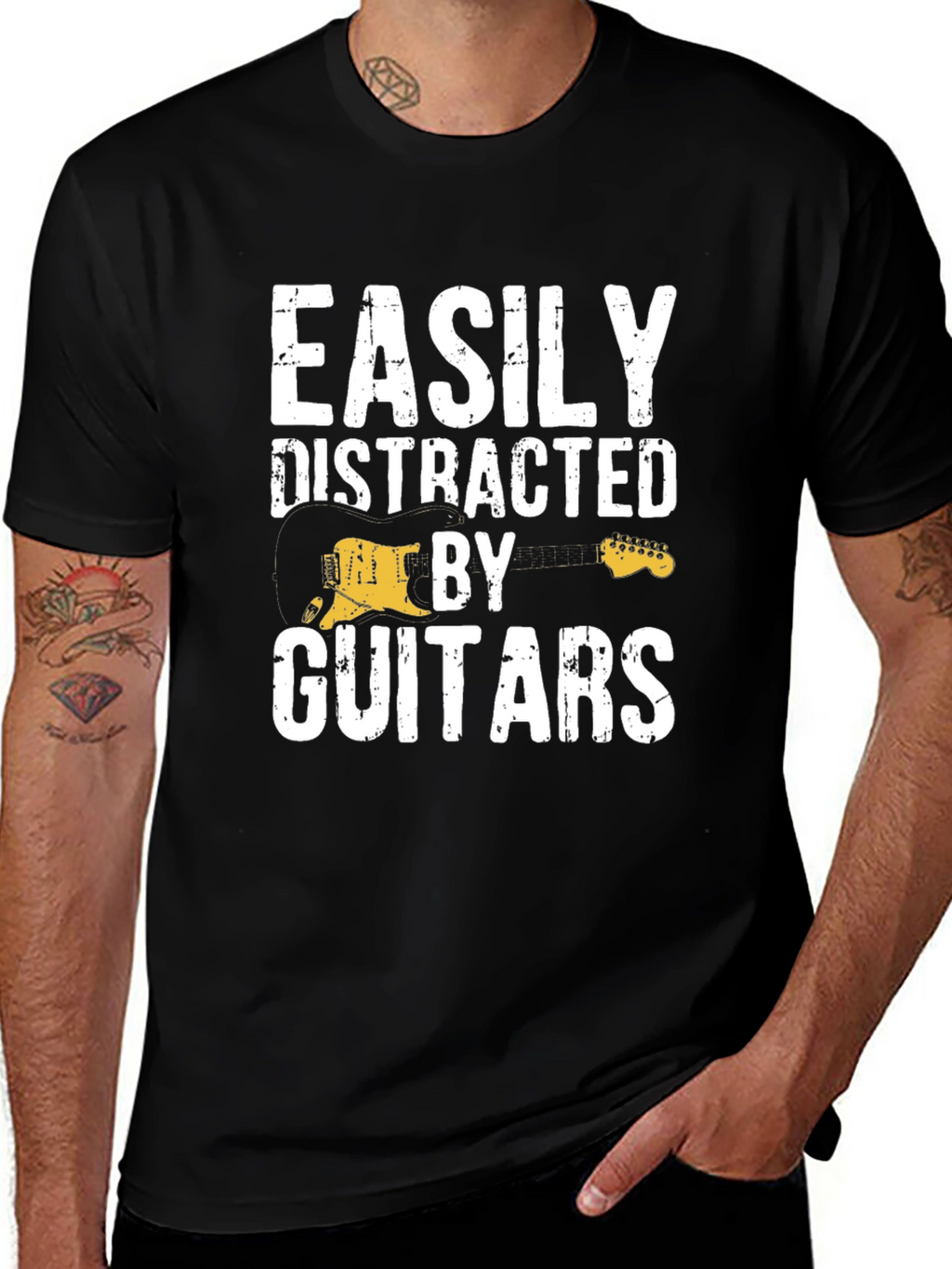 Easily Distracted By Guitars Graphic T-Shirt