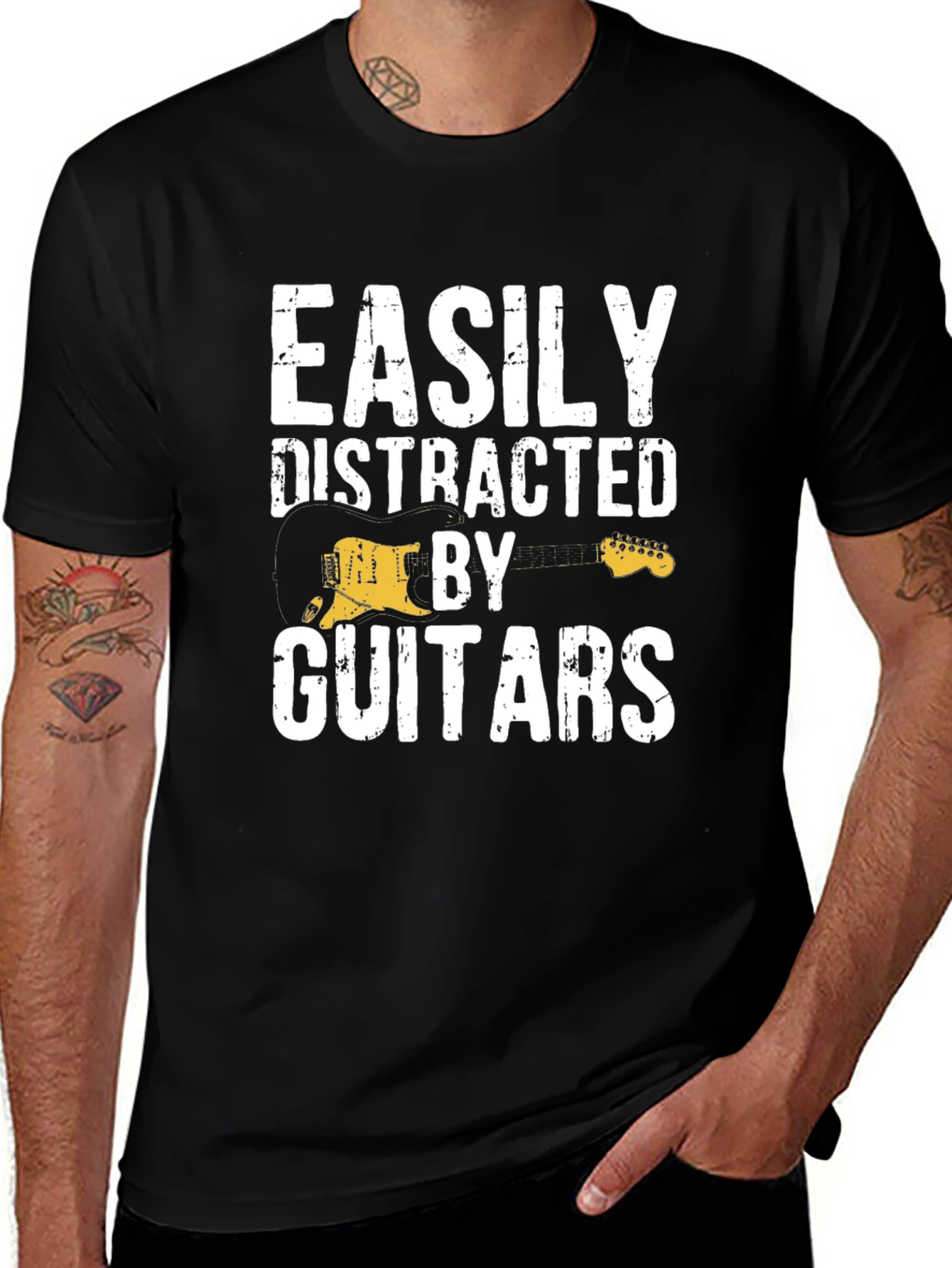 Easily Distracted By Guitars Graphic T-Shirt