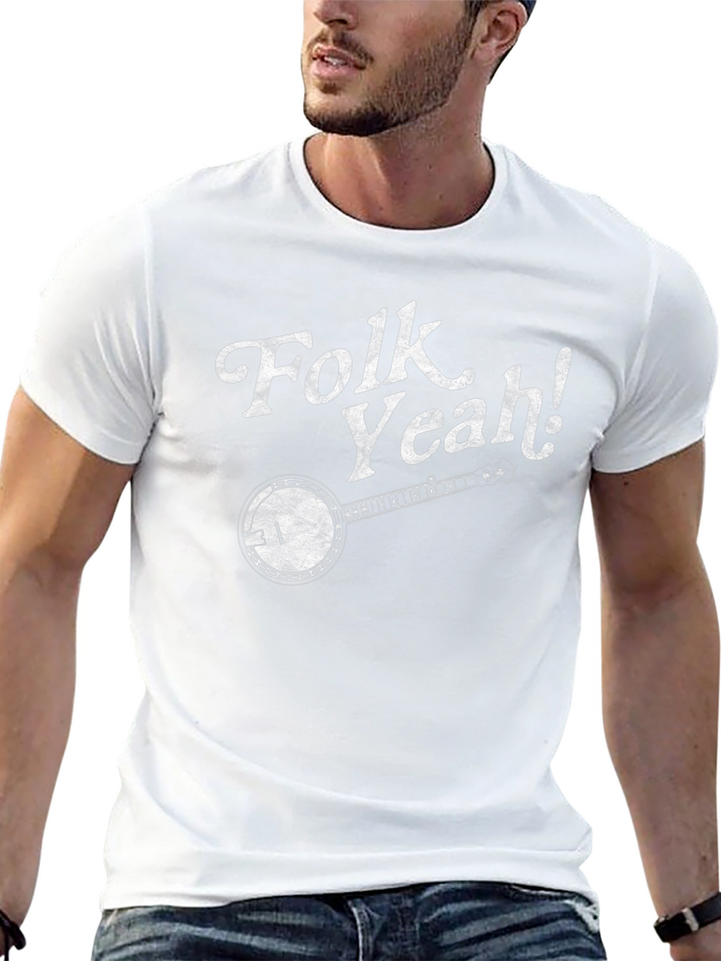Folk Yeah! Banjo Graphic Tee - Black