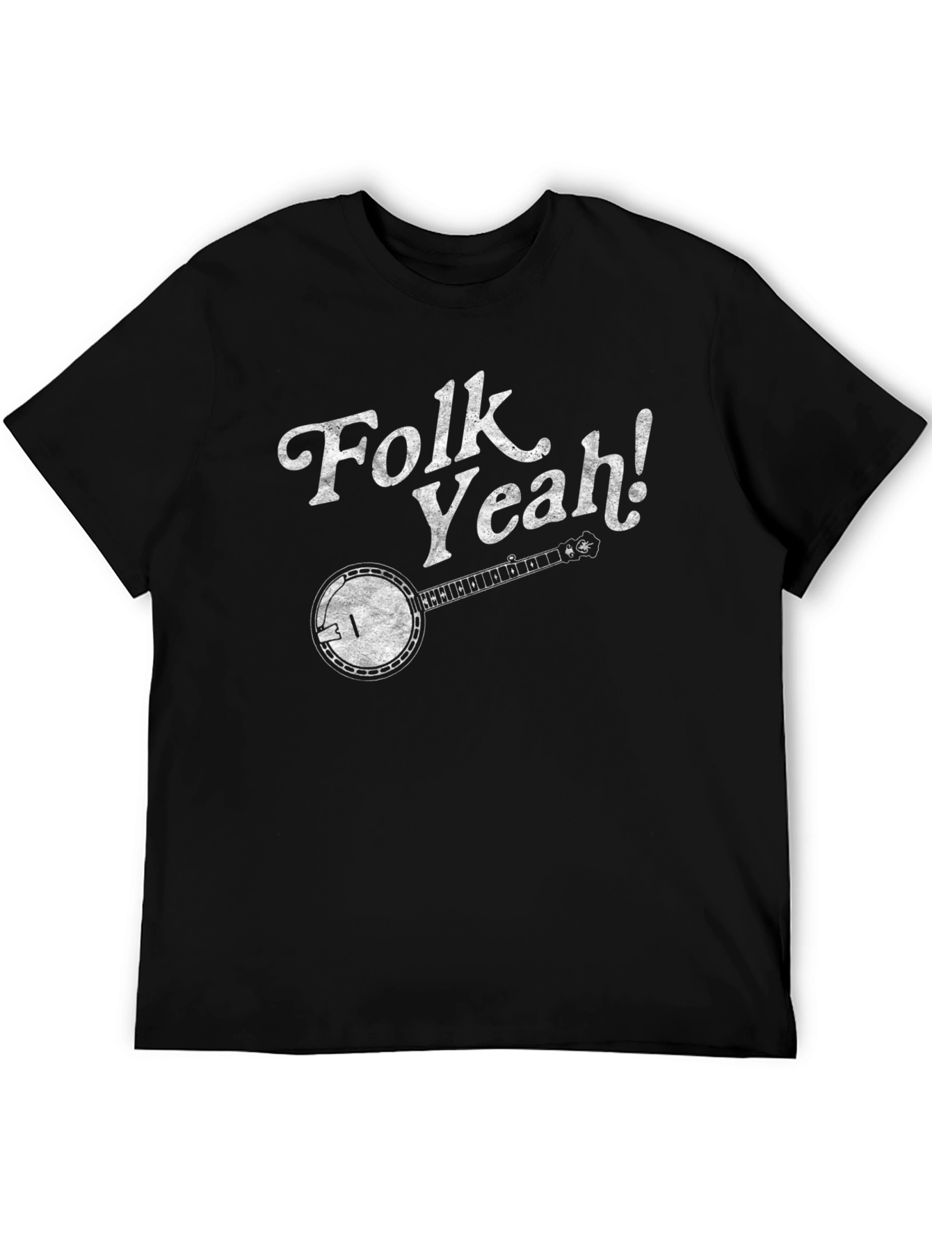 Folk Yeah! Banjo Graphic Tee - Black