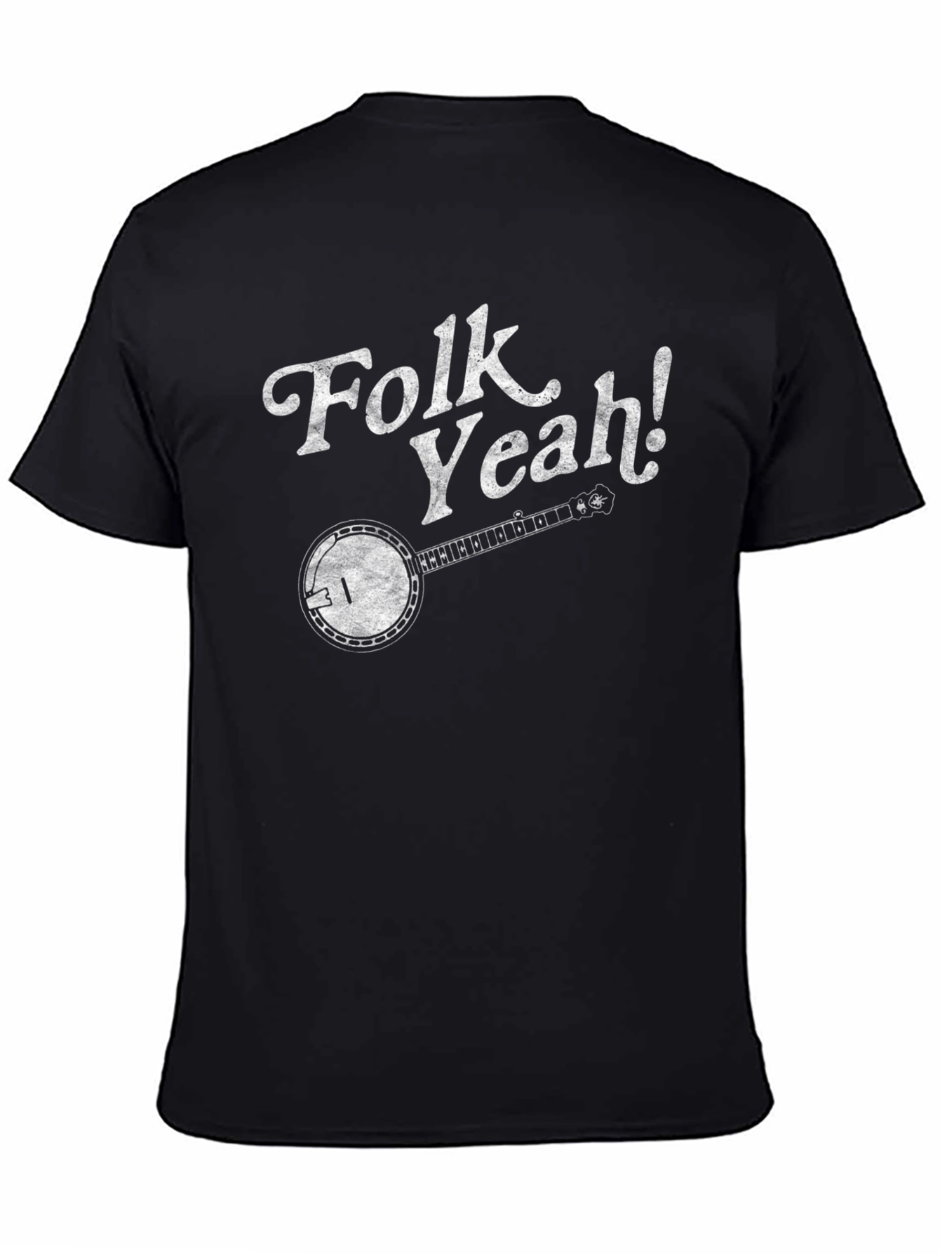 Folk Yeah! Banjo Graphic Tee - Black