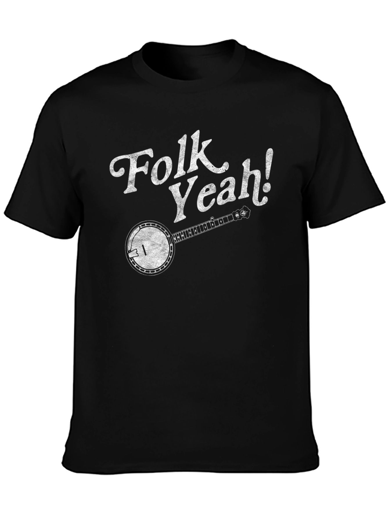 Folk Yeah! Banjo Graphic Tee - Black