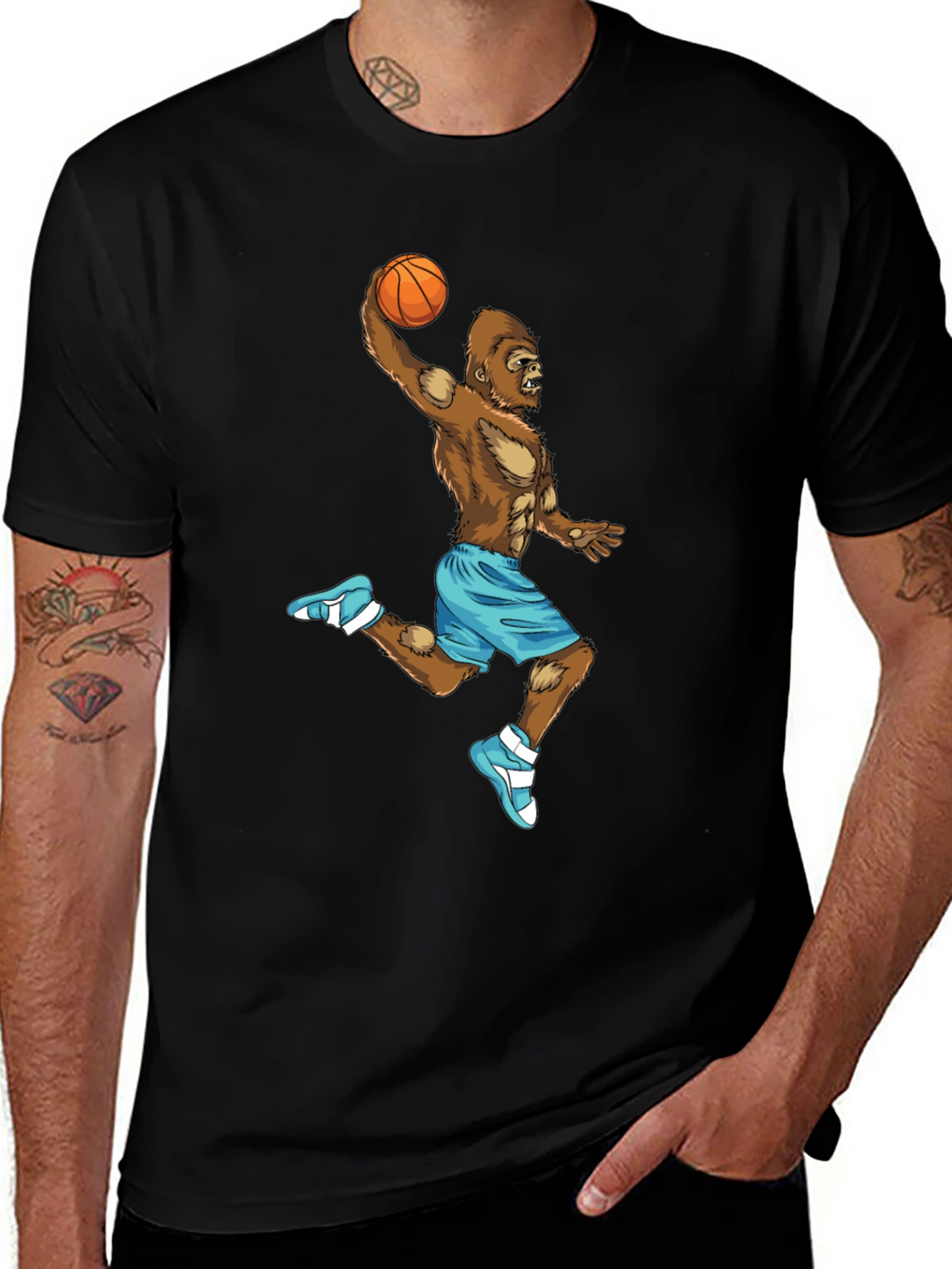 Gorilla Dunk T-Shirt - Funny Basketball Tee
