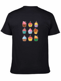 Cute Cartoon Cupcake Pattern T-Shirt