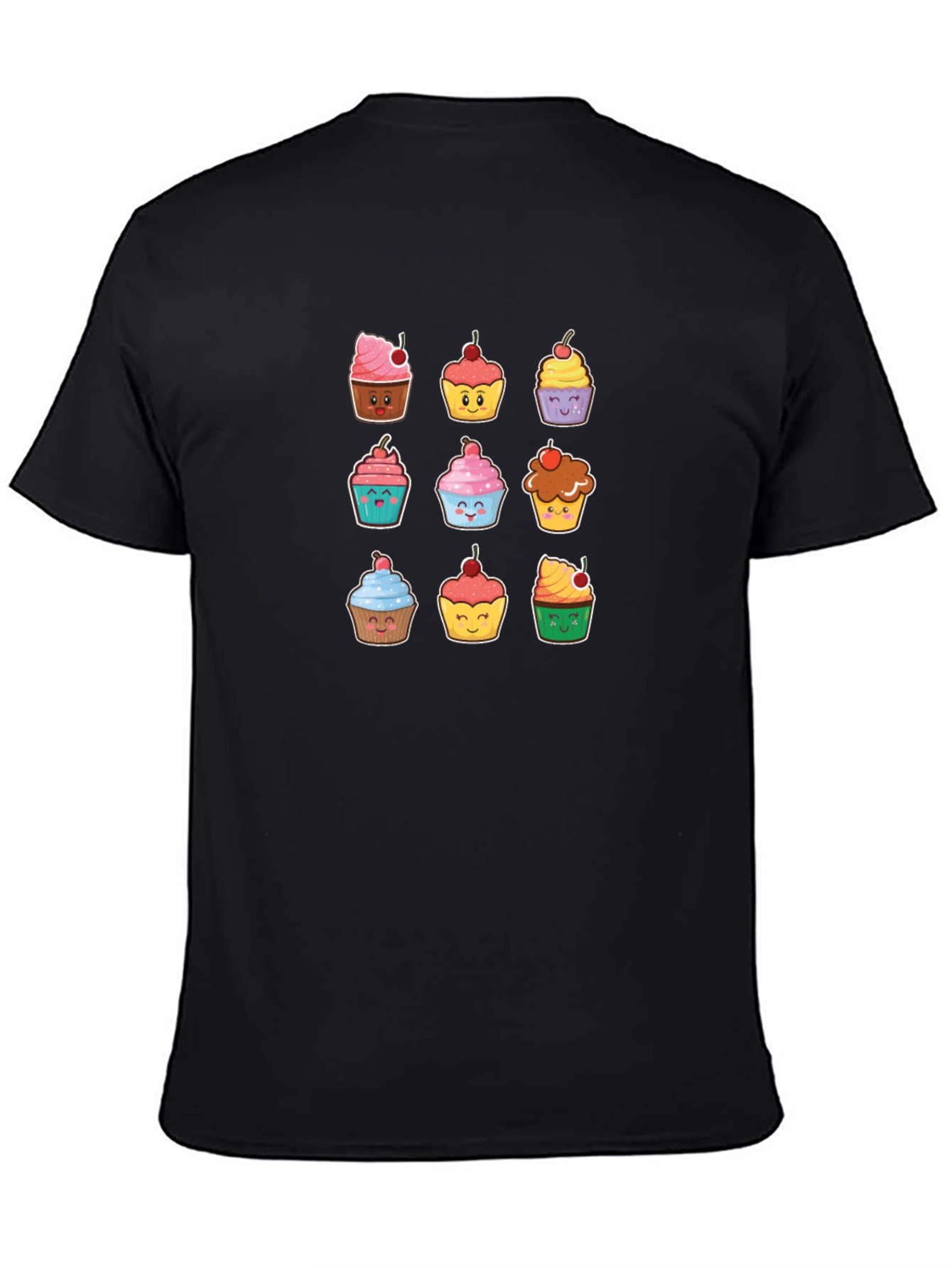 Cute Cartoon Cupcake Pattern T-Shirt