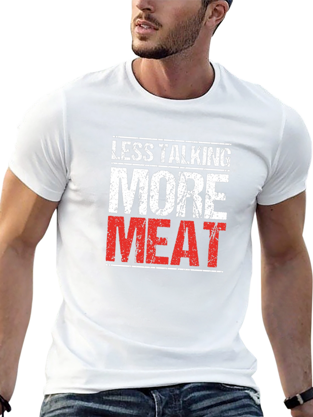 Less Talking More Meat Black T-Shirt
