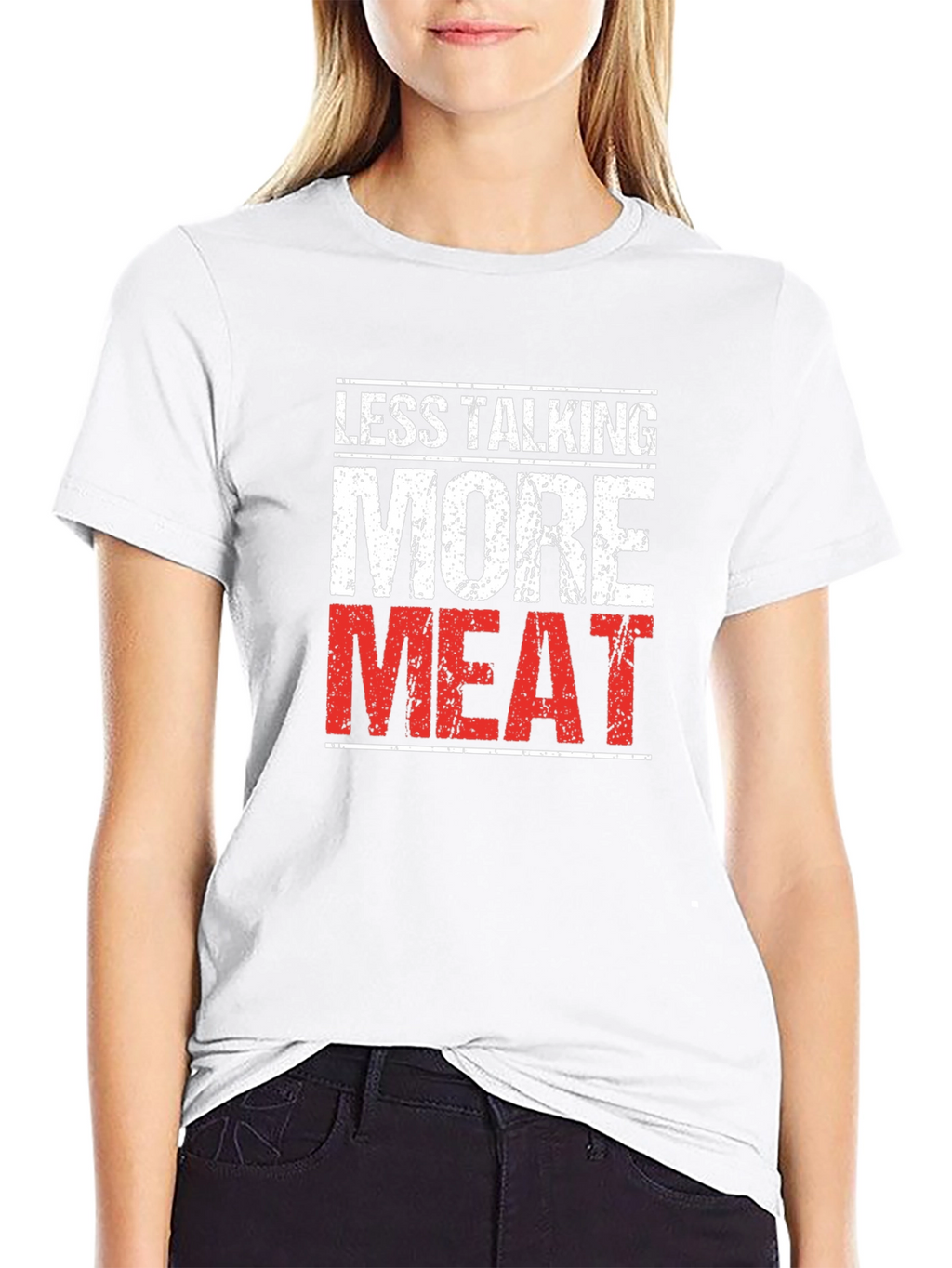 Less Talking More Meat Black T-Shirt